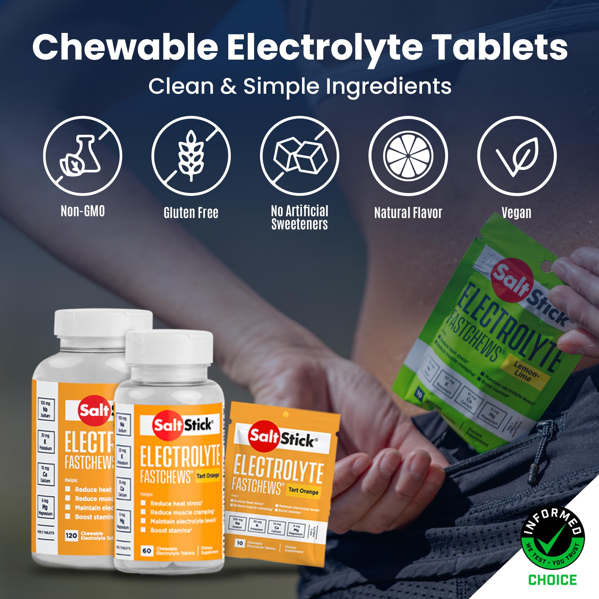 Foto 5 pulgar | Electrolyte Fastchews Saltstick Sabor Naranja 120 Comprimidos - Venta Internacional.
