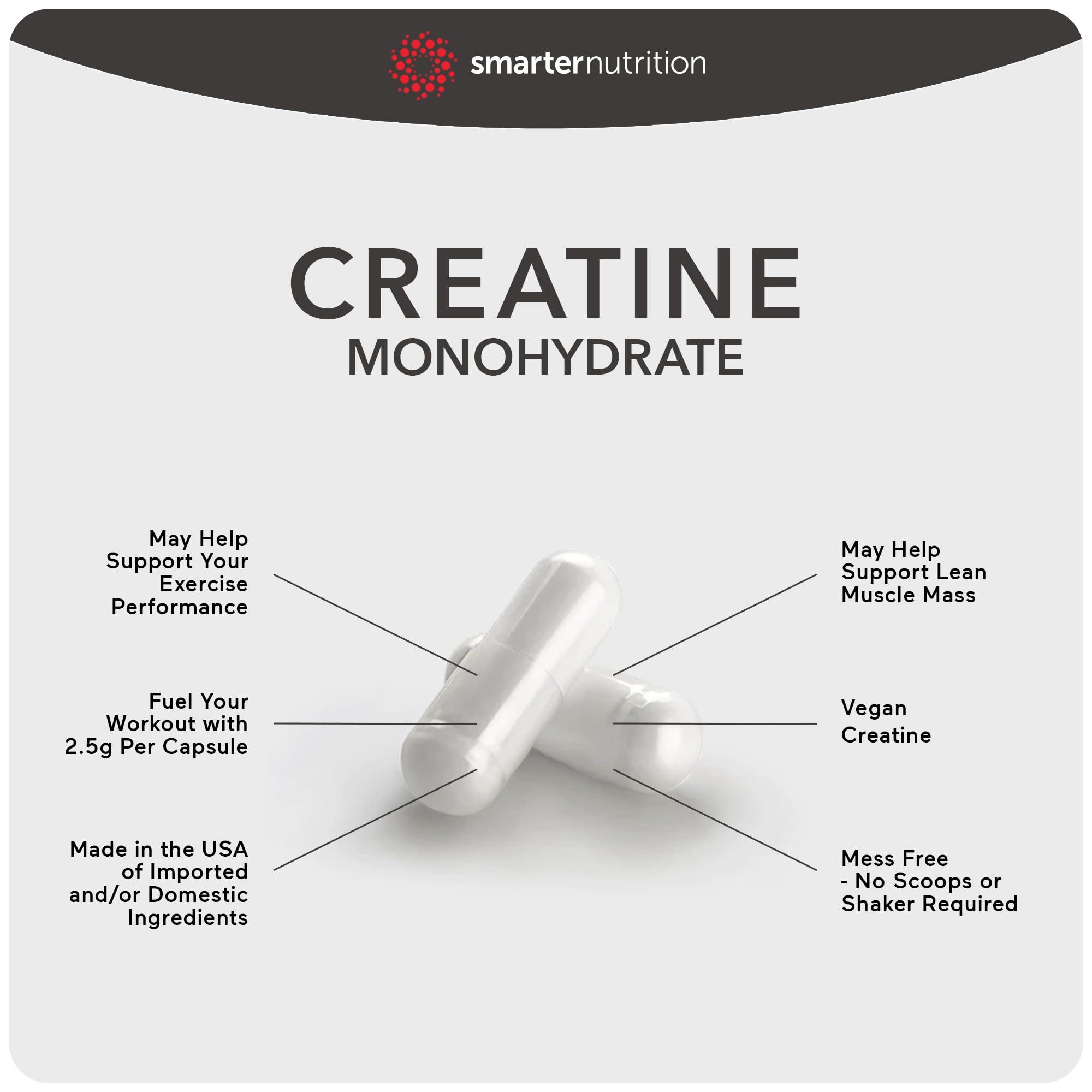 Foto 2 | Suplemento Smarter Nutrition Creatina 2500 Mg 120 Cápsulas - Venta Internacional.