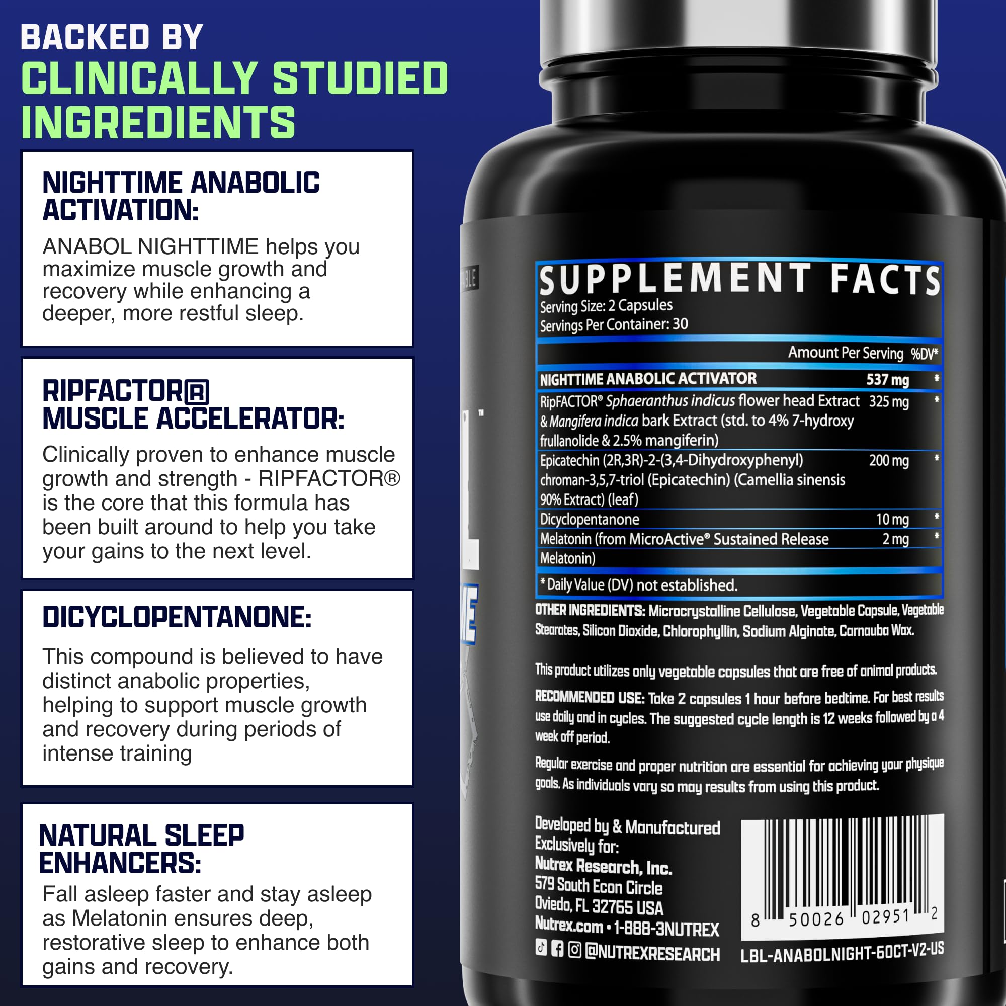 Foto 5 | Suplemento Nutrex Research Anabol Pm Nighttime 60 Píldoras - Venta Internacional.