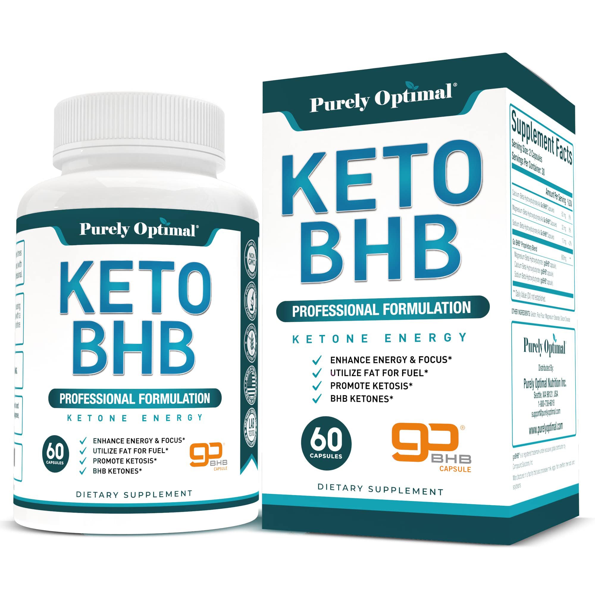 Foto 2 pulgar | Suplemento De Cetonas Exógenas Purely Optimal Keto Bhb 60 Cápsulas - Venta Internacional.