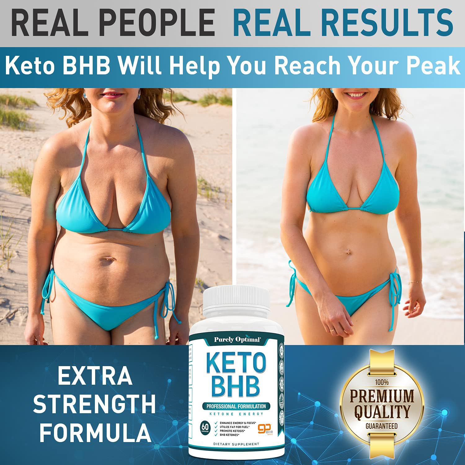 Foto 5 | Suplemento De Cetonas Exógenas Purely Optimal Keto Bhb 60 Cápsulas - Venta Internacional.