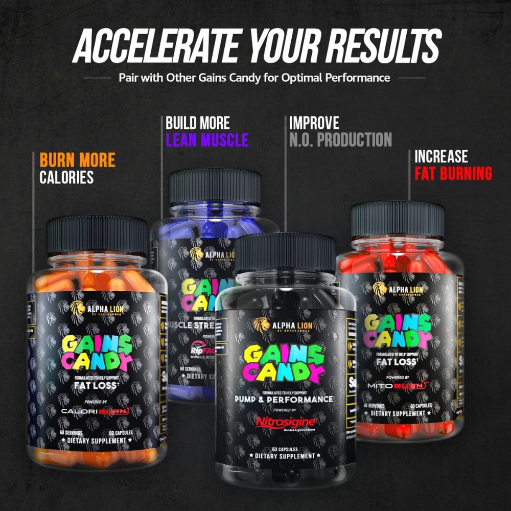 Foto 6 | Suplemento Alpha Lion Gains Candy 60 Cápsulas - Venta Internacional.