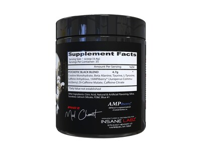 Foto 3 | Polvo Para Antes Del Entrenamiento Insane Labz Psychotic Black Edition - Venta Internacional.