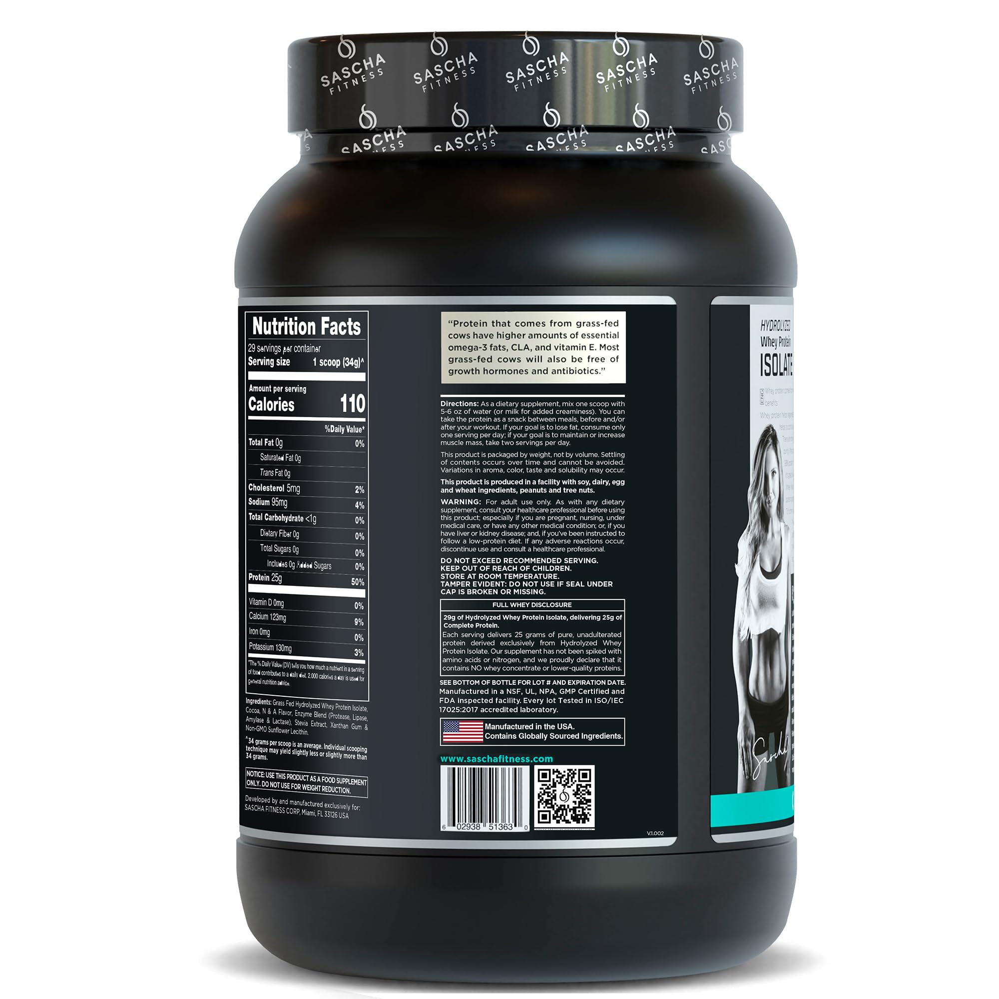 Foto 5 pulgar | Proteína En Polvo De Suero Hidrolizado Sascha Fitness Aislada 2 Kg - Venta Internacional.