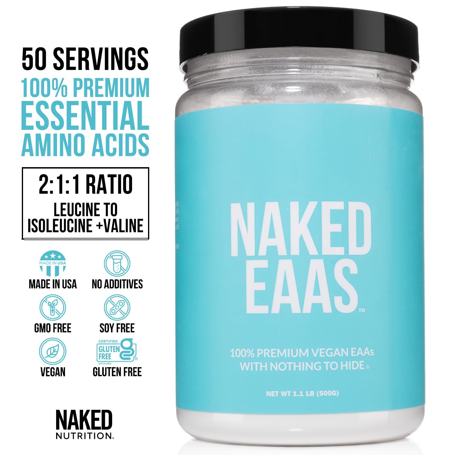 Foto 3 pulgar | Suplemento De Aminoácidos Esenciales Naked 500 G - 50 Porciones - Venta Internacional.