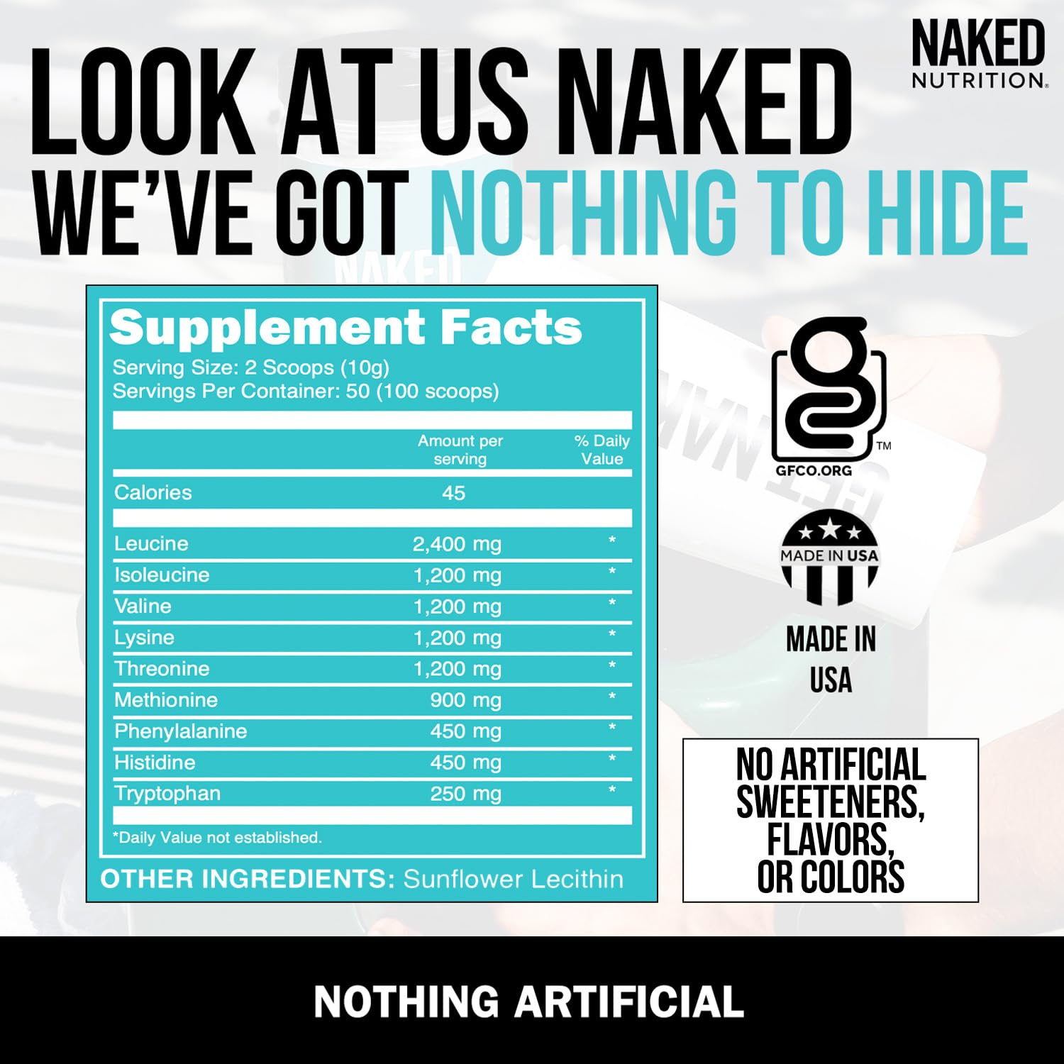 Foto 4 pulgar | Suplemento De Aminoácidos Esenciales Naked 500 G - 50 Porciones - Venta Internacional.