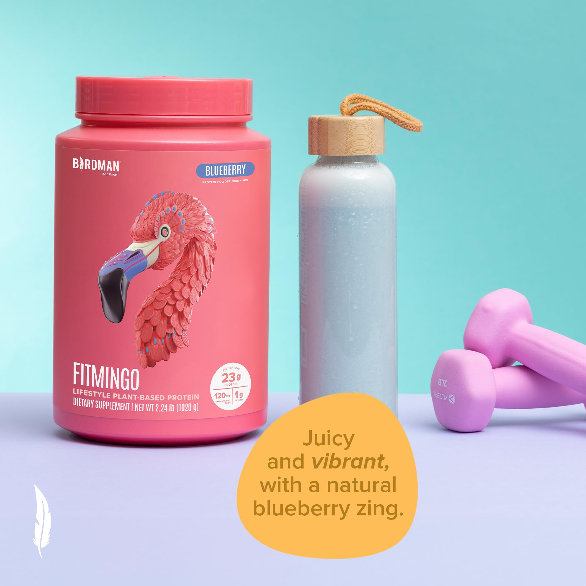 Foto 7 | Proteína En Polvo Birdman Fitmingo Vegan Para Mujer, 22 G, Arándano - Venta Internacional.