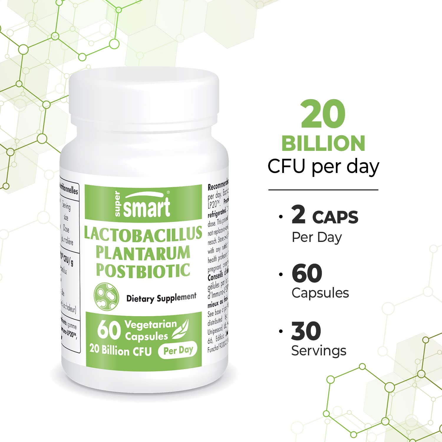 Foto 5 pulgar | Suplemento Supersmart Lactobacillus Plantarum Postbiotic 20b Cfu - Venta Internacional.