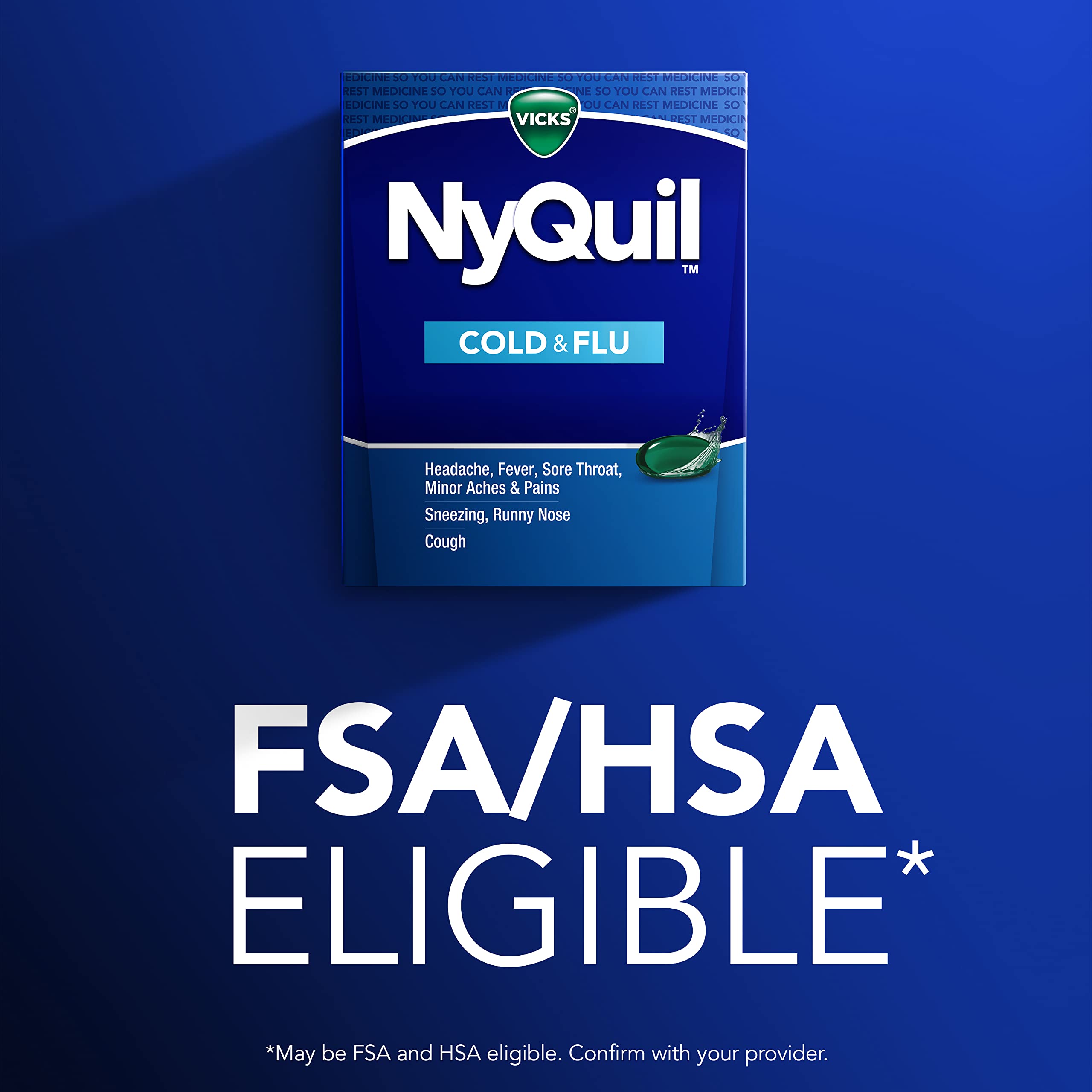 Foto 6 pulgar | Líquido Para Aliviar El Resfriado Y La Gripe Medicine Vicks Nyquil, 24 Cápsulas Líquidas - Venta Internacional.
