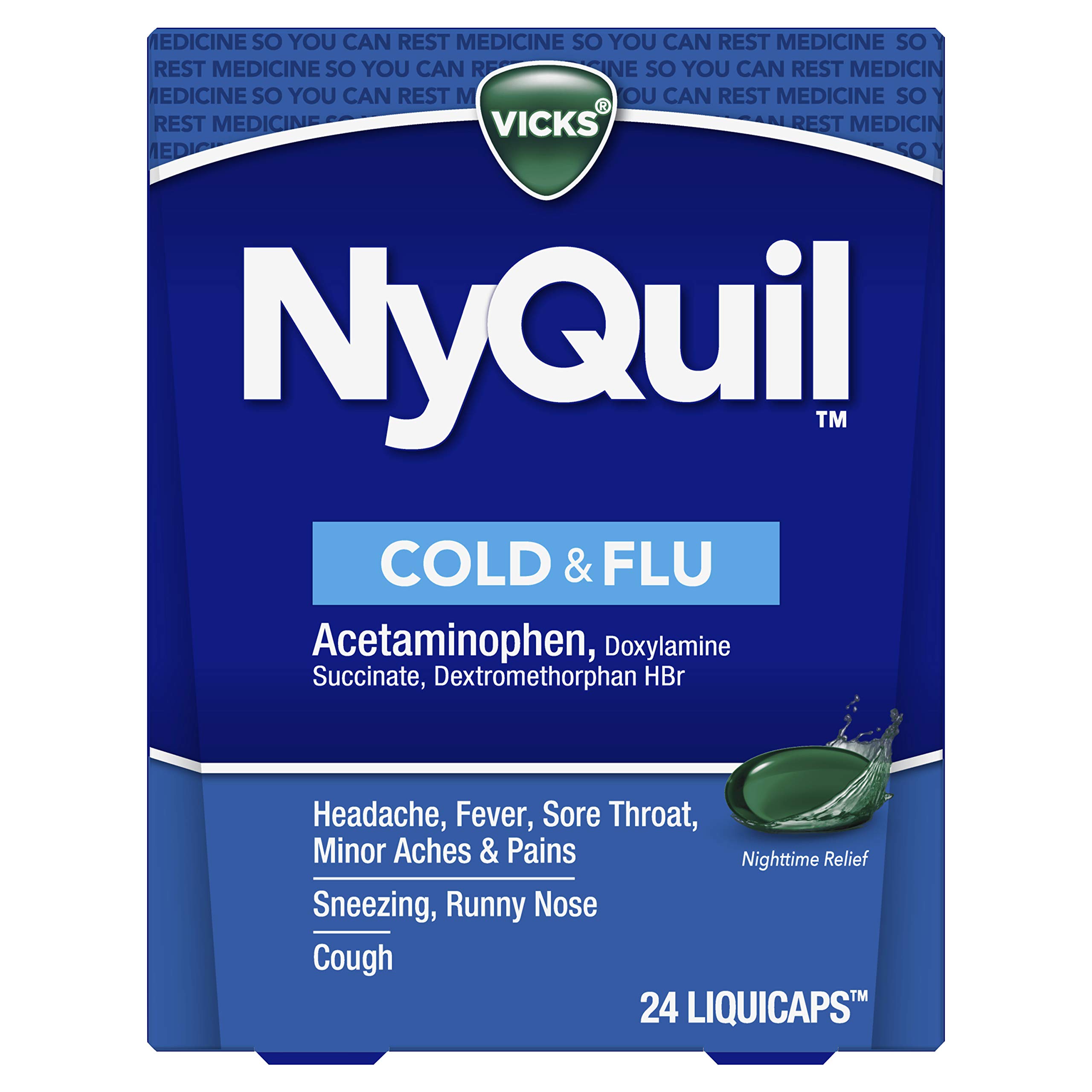 Foto 7 pulgar | Líquido Para Aliviar El Resfriado Y La Gripe Medicine Vicks Nyquil, 24 Cápsulas Líquidas - Venta Internacional.
