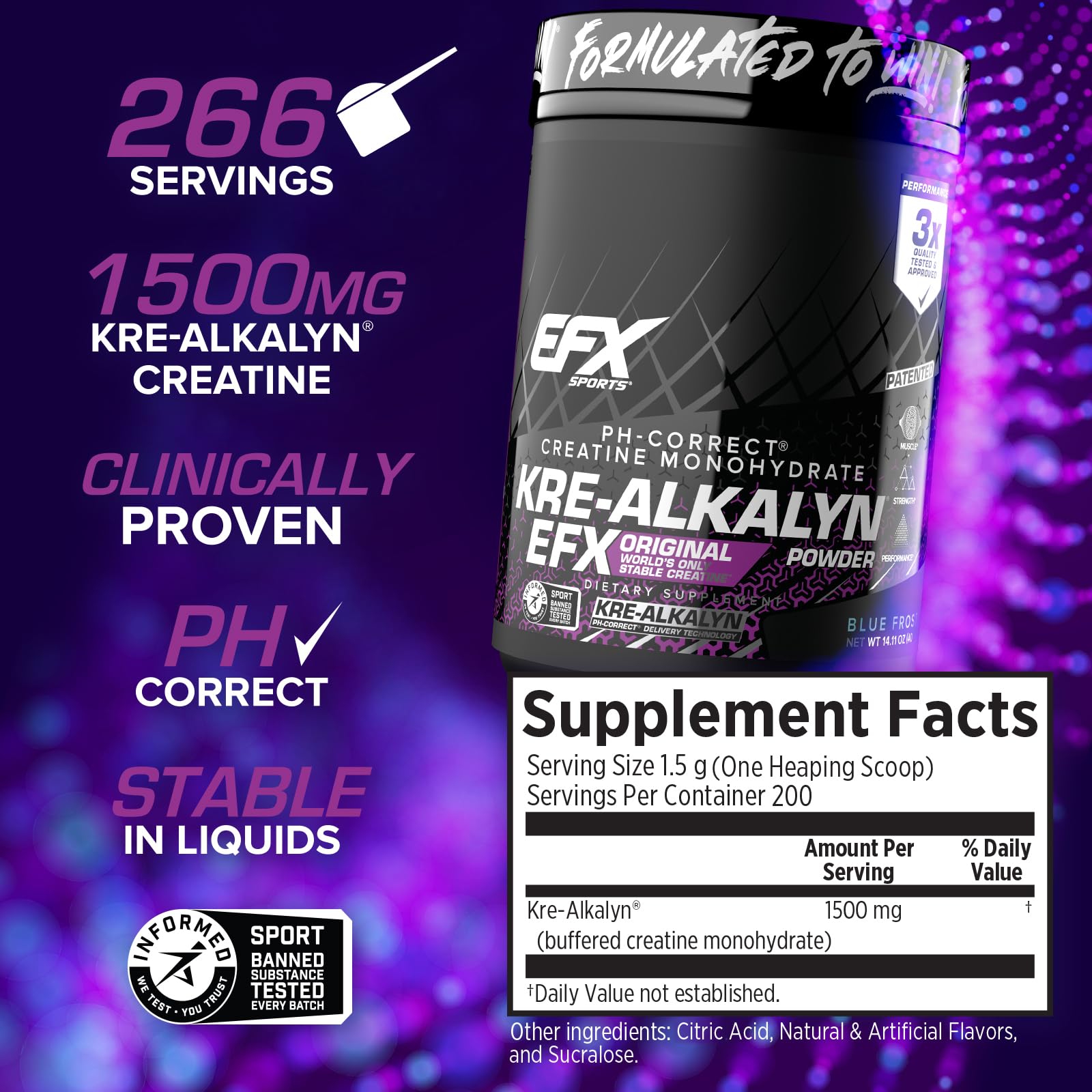 Foto 3 pulgar | Suplemento Efx Sports Kre-alkalyn Efx Powder 200 Porciones - Venta Internacional.