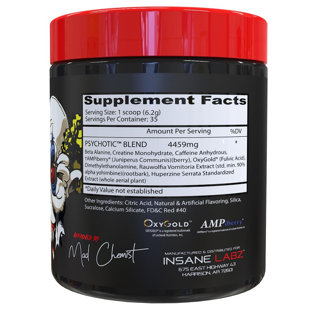 Foto 3 pulgar | Polvo Para Antes Del Entrenamiento Insane Labz Psychotic 35 Porciones - Venta Internacional.