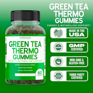 Foto 6 | Gomitas Quemadoras De Grasa Con Té Verde Supplement Dorado Nutrition, 60 Unidades - Venta Internacional.