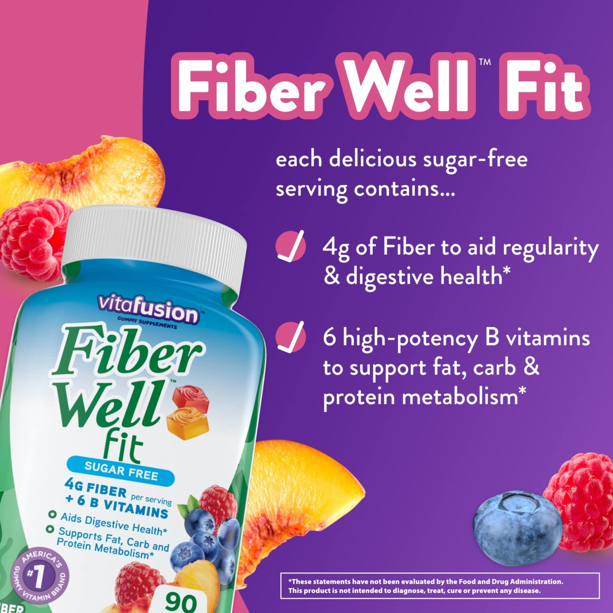Foto 5 pulgar | Gomitas Supplement Vitafusion Fiber Well Fit, 90 Unidades - Venta Internacional.