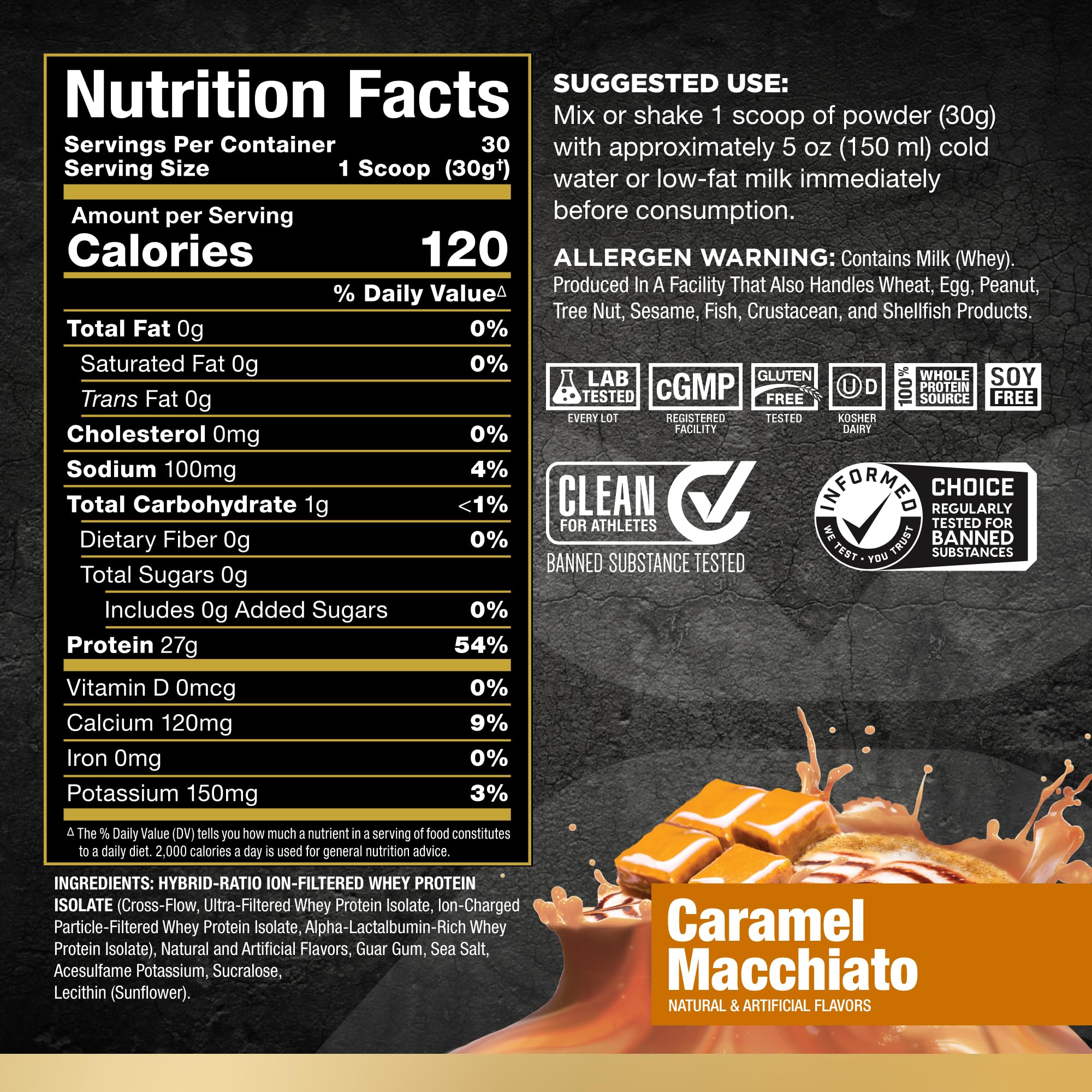 Foto 2 | Aislado De Proteína De Suero Allmax Isoflex Caramel Macchiato, 2 Libras - Venta Internacional.