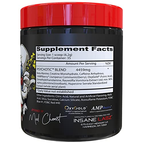 Foto 4 pulgar | Polvo Para Antes Del Entrenamiento Insane Labz Psychotic 35 Porciones - Venta Internacional.
