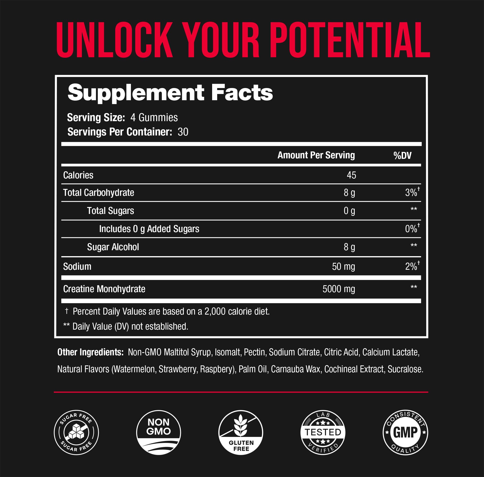 Foto 6 pulgar | Gominolas De Creatina Nutrachamps 5 G Sin Azúcar Para Hombres Y Mujeres - Venta Internacional.