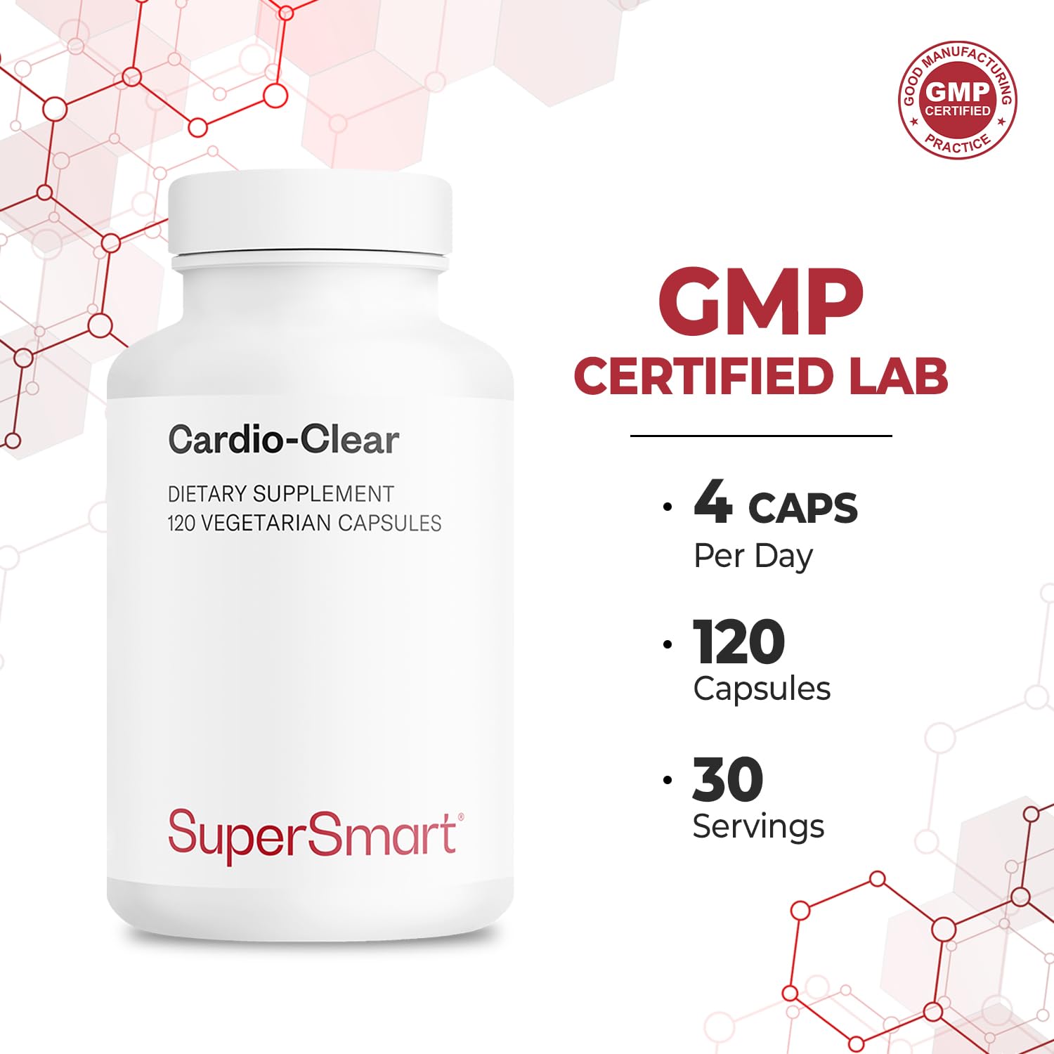 Foto 5 pulgar | Suplemento Supersmart Cardio Clear Garlic Edta 120 Cápsulas - Venta Internacional.
