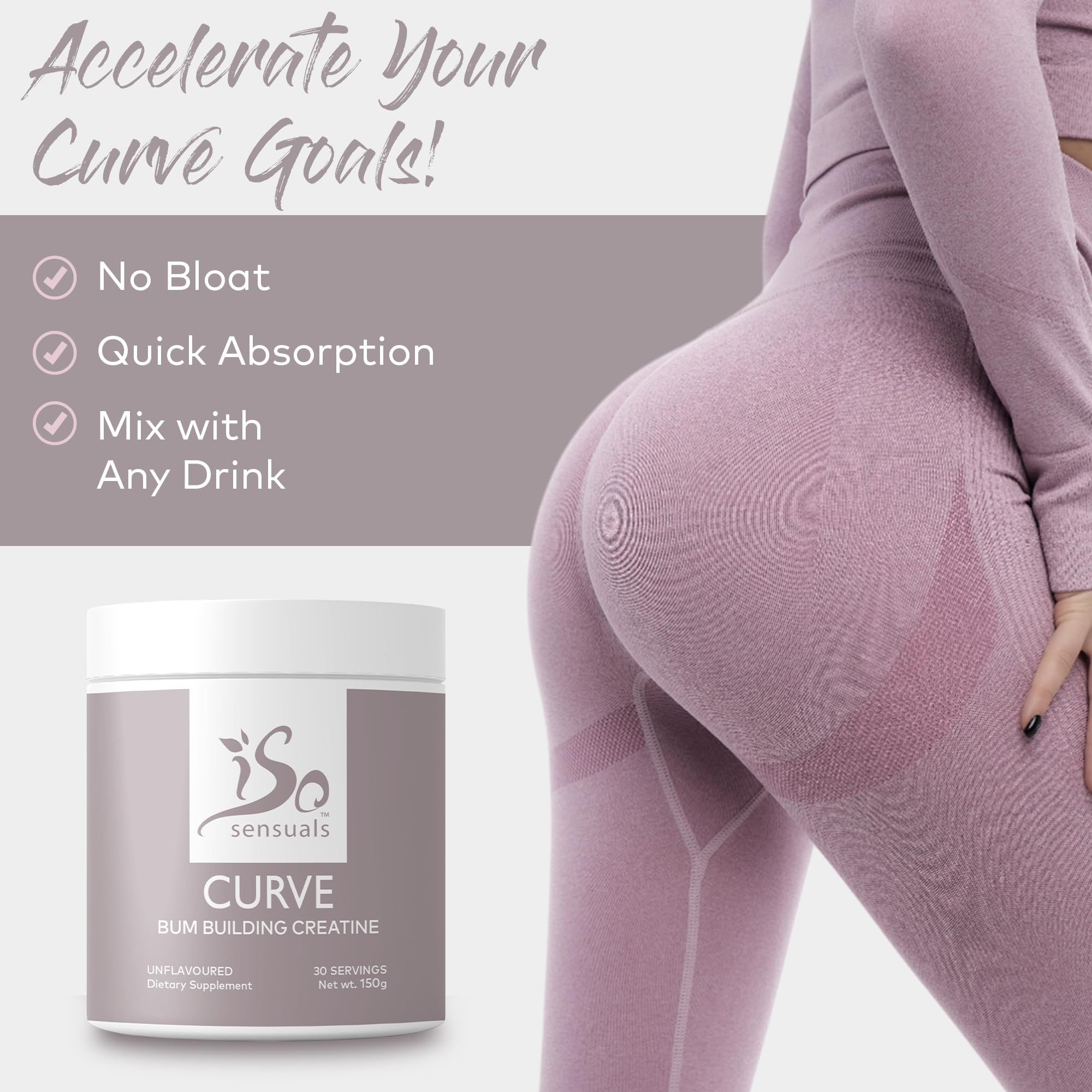 Foto 5 pulgar | Suplemento Isosensuals Curve Bum Building Creatina Women - Venta Internacional.