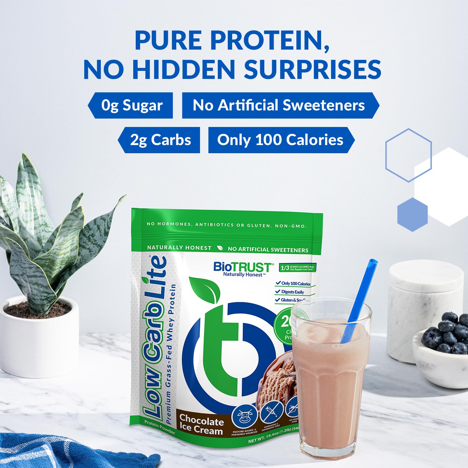 Foto 4 pulgar | Proteína En Polvo Biotrust Low Carb Lite, 20 G, Suero De Leche De Animales Alimentados Con Pasto - Venta Internacional.
