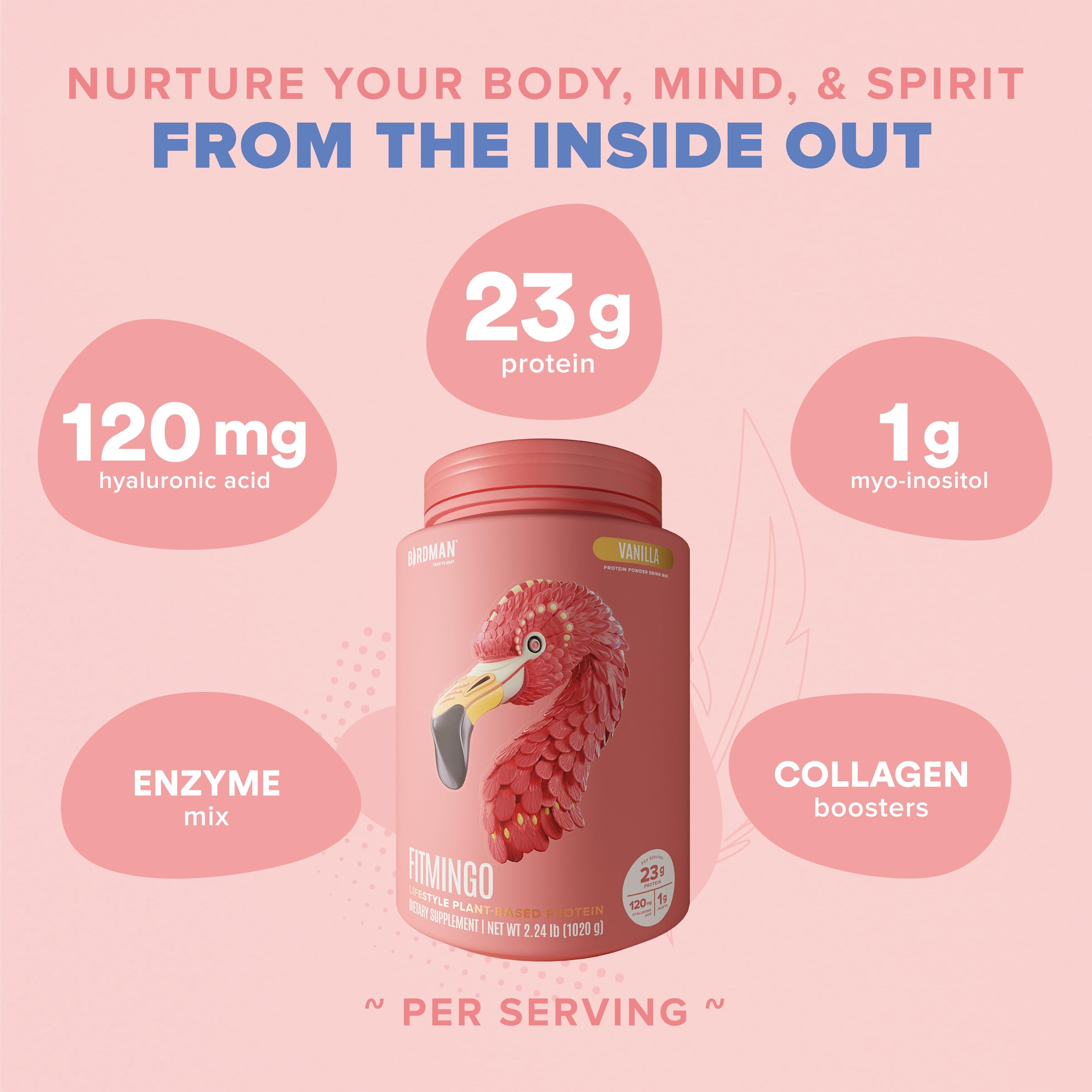 Foto 5 pulgar | Proteína En Polvo Birdman Fitmingo Vegan Con Inositol Y Colágeno - Venta Internacional.