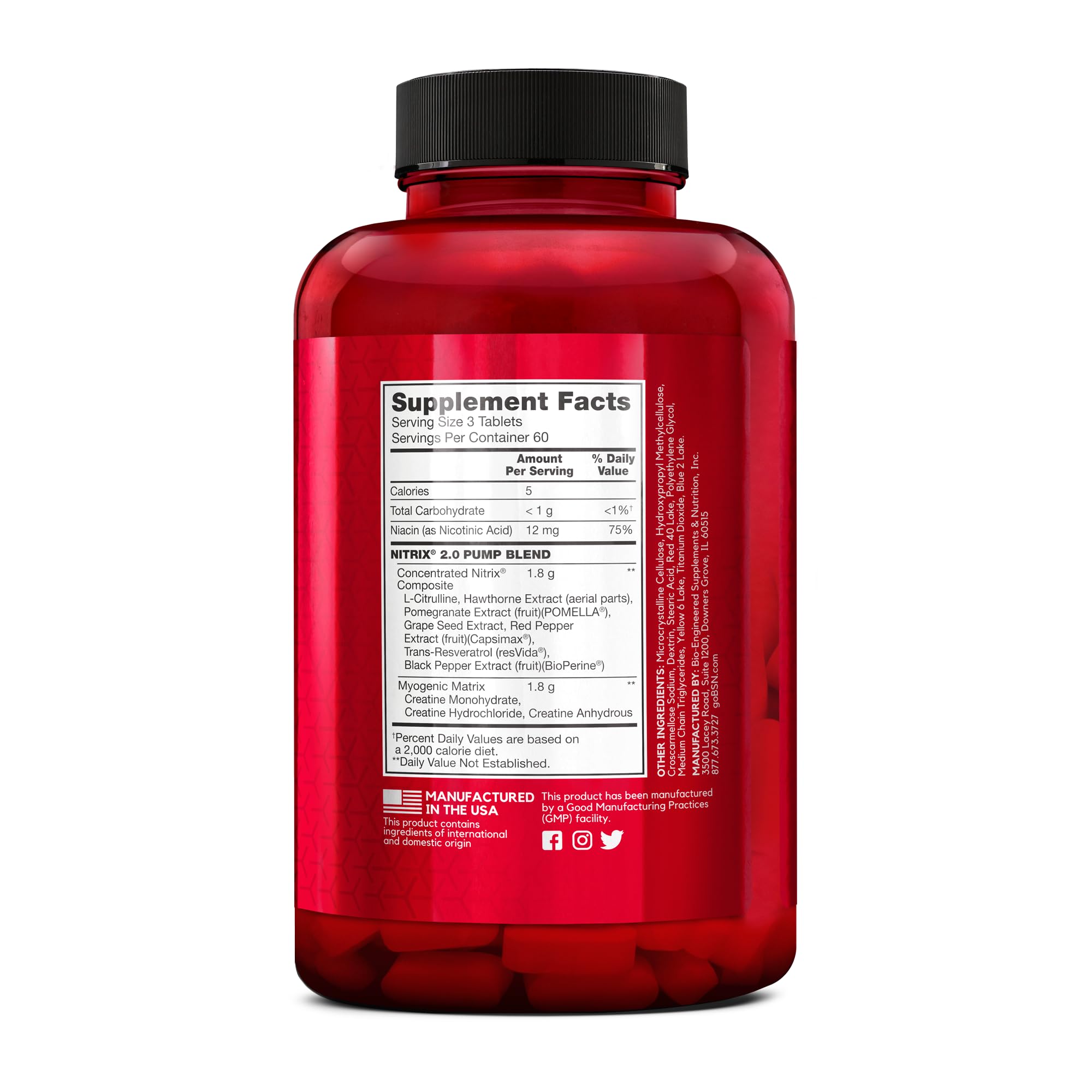 Foto 6 | Suplemento Bsn Nitrix 2.0 Precursores De Óxido Nítrico 180 Comprimidos - Venta Internacional.