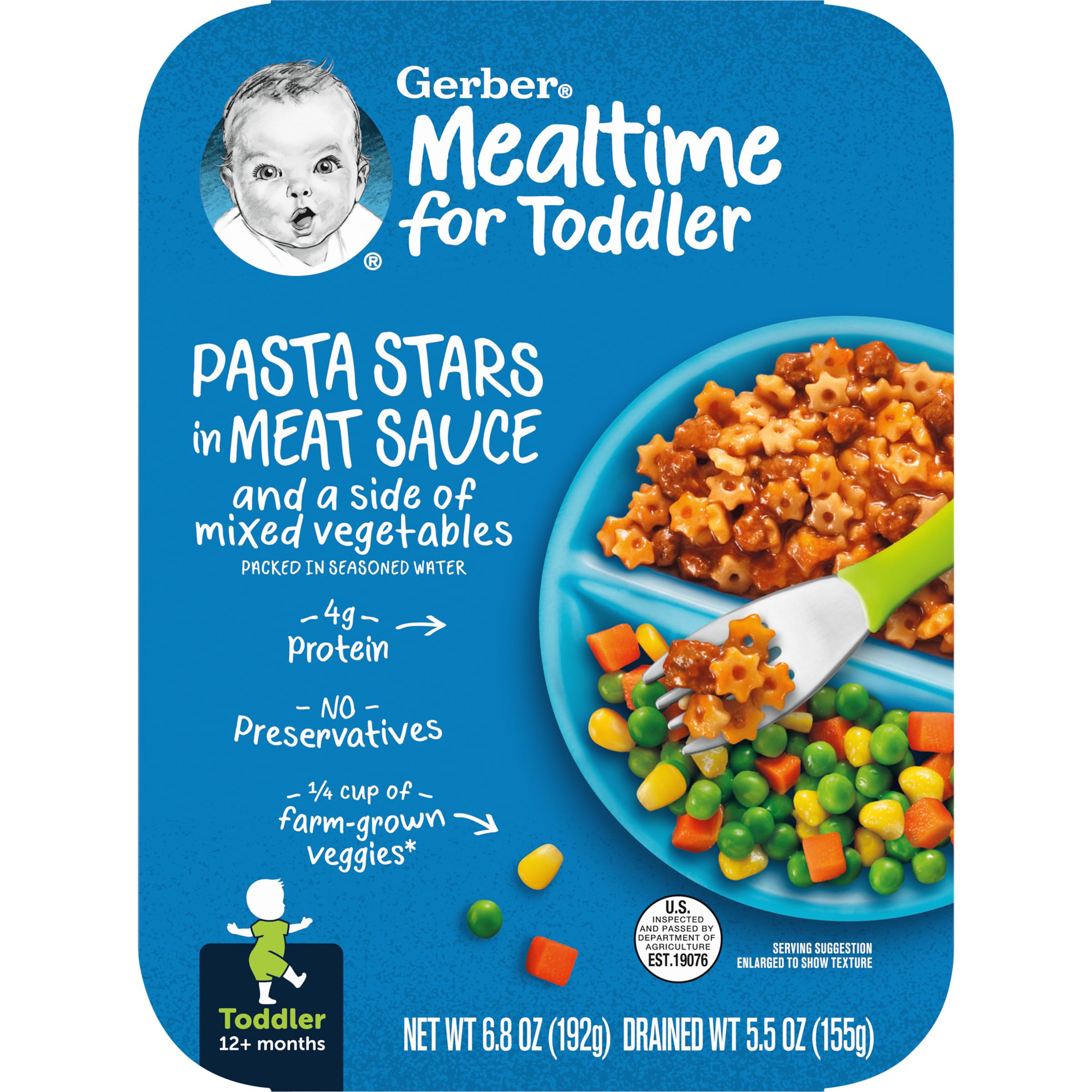 Foto 2 pulgar | Pasta Gerber Con Forma De Estrellas En Salsa De Carne Para Niños Pequeños A La Hora De Comer, 200 G X 8 - Venta
