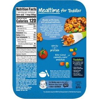 Foto 2 | Pasta Gerber Con Forma De Estrellas En Salsa De Carne Para Niños Pequeños A La Hora De Comer, 200 G X 8 - Venta