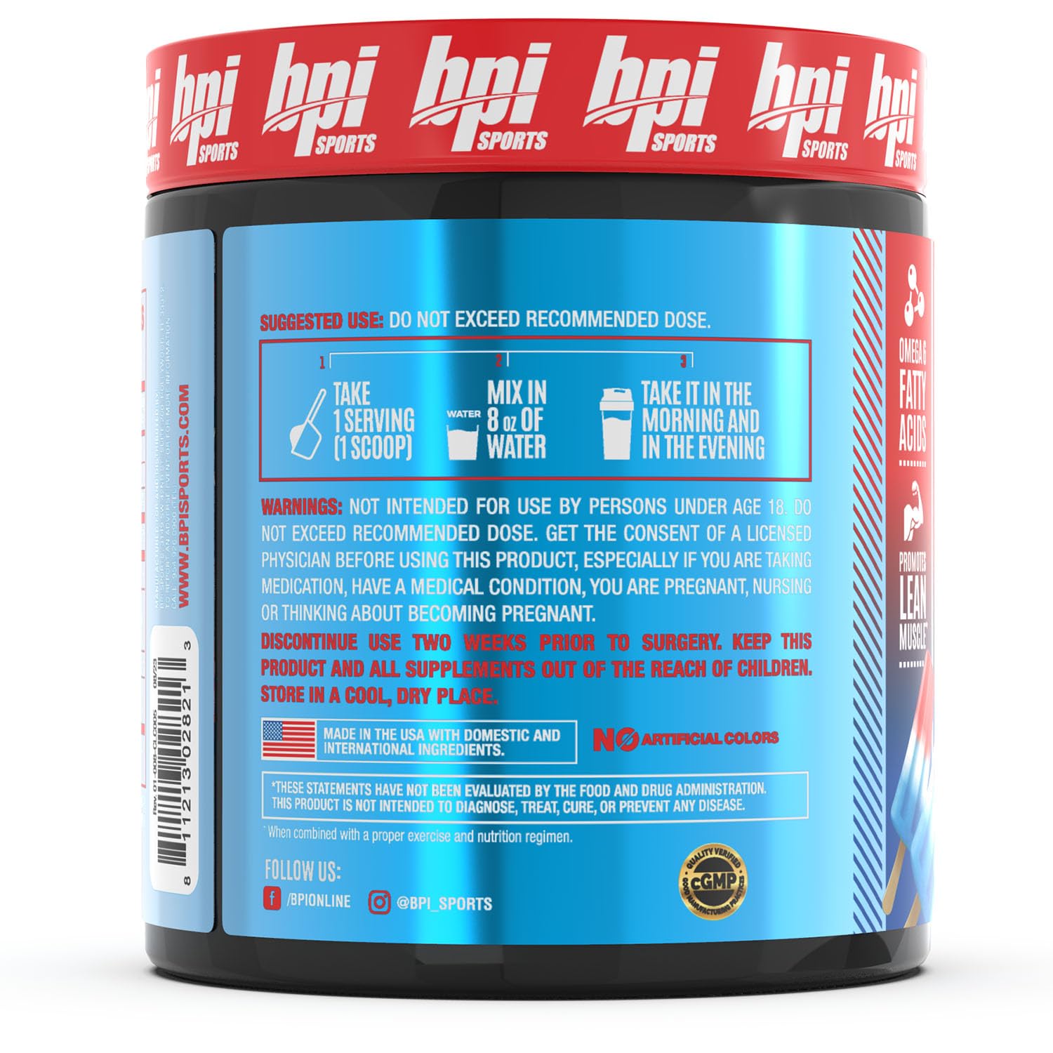 Foto 3 pulgar | Suplemento Bpi Sports Cla + Carnitina Rainbow Ice 370 Ml - Venta Internacional.