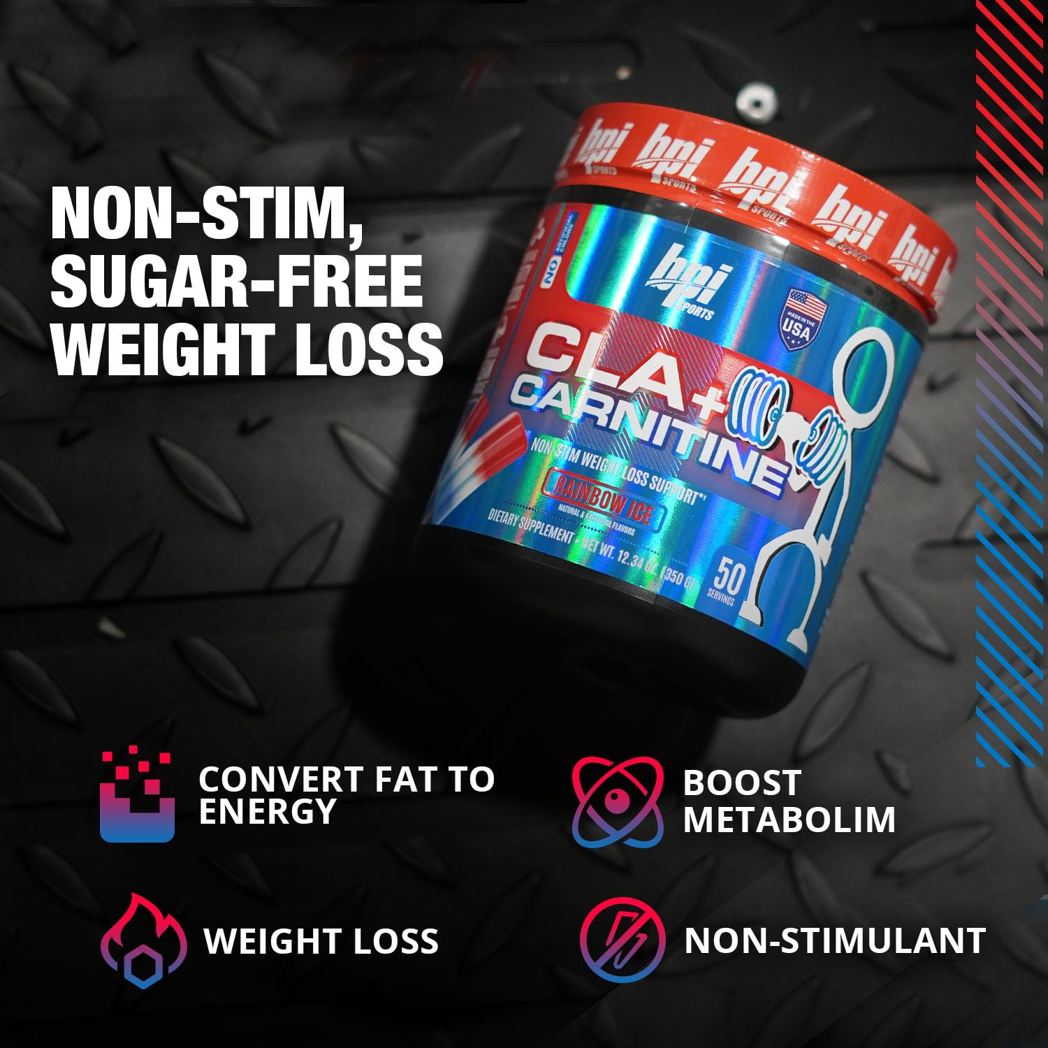 Foto 4 | Suplemento Bpi Sports Cla + Carnitina Rainbow Ice 370 Ml - Venta Internacional.
