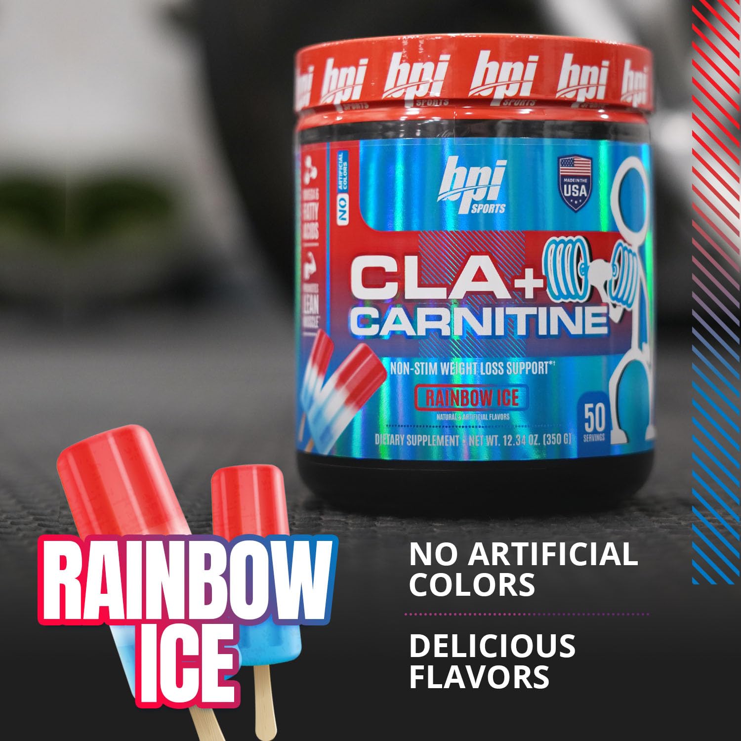 Foto 6 pulgar | Suplemento Bpi Sports Cla + Carnitina Rainbow Ice 370 Ml - Venta Internacional.