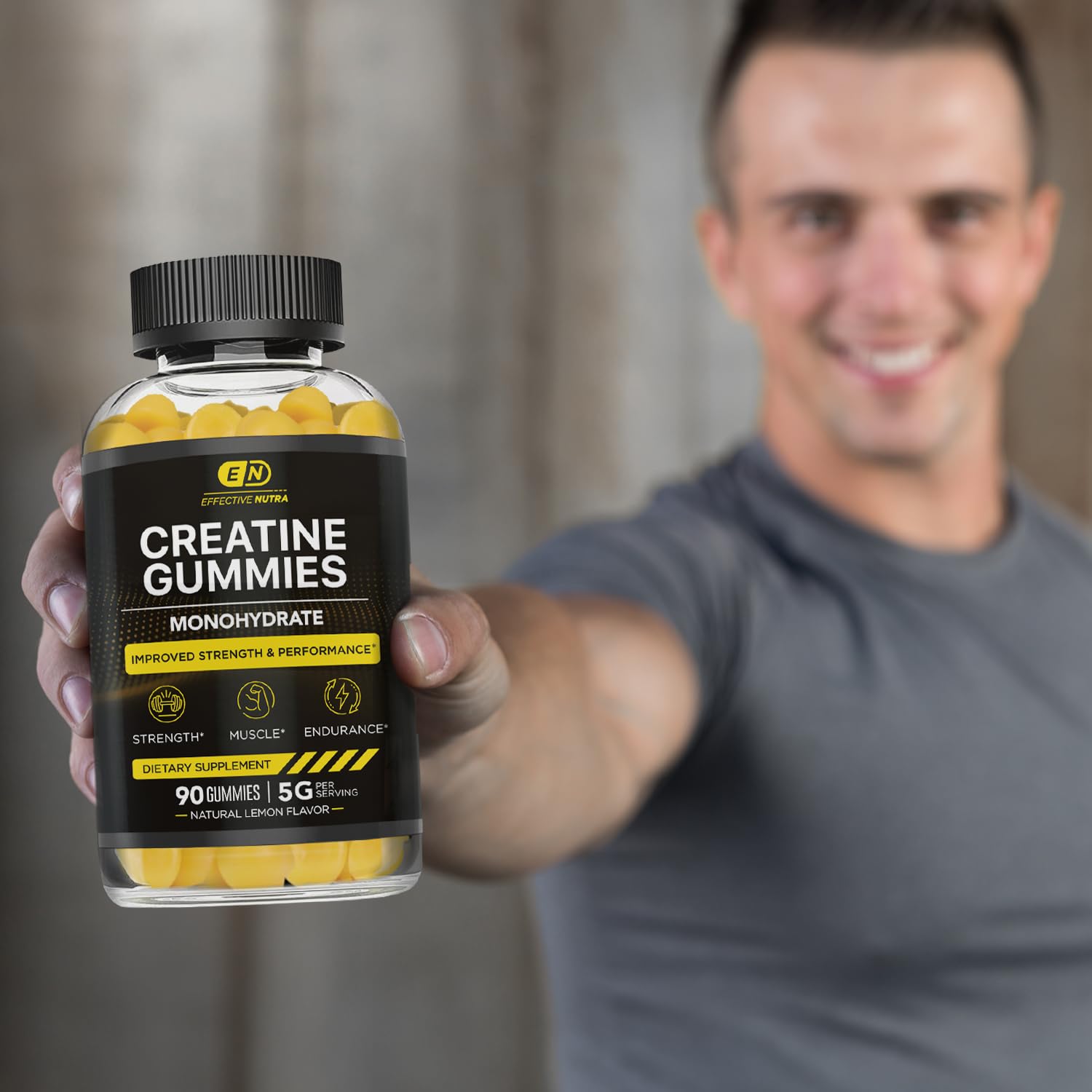Foto 6 pulgar | Gomitas De Creatina Effective Nutra Para Fuerza Y Energía, 90 Unidades - Venta Internacional.