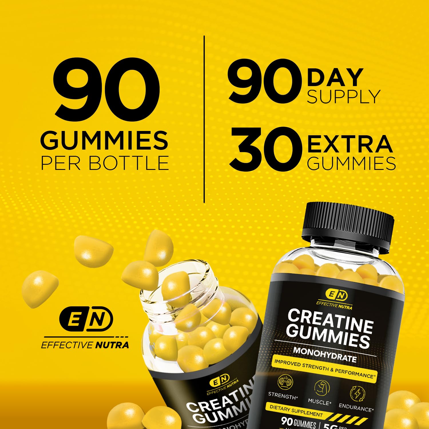 Foto 7 pulgar | Gomitas De Creatina Effective Nutra Para Fuerza Y Energía, 90 Unidades - Venta Internacional.