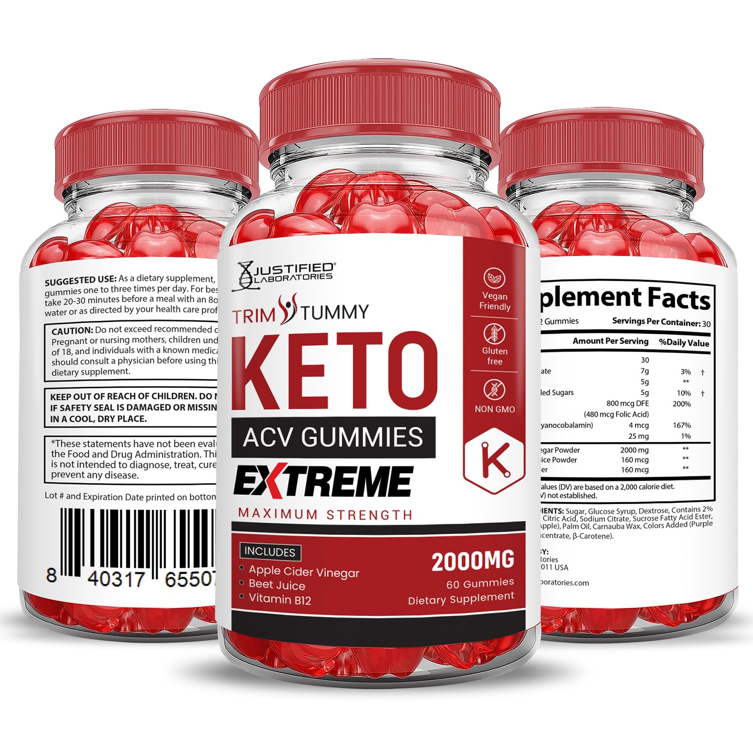 Foto 8 pulgar | Gomitas Trim Tummy Keto Acv Extreme 2000 Mg (paquete De 3) - Venta Internacional.