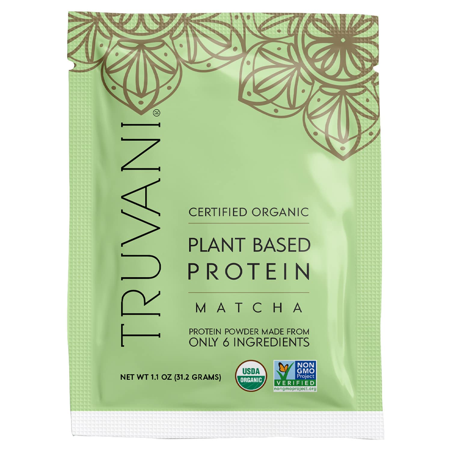 Foto 2 pulgar | Proteína En Polvo Truvani Vegan Pea Matcha, 20 G, Orgánica, 1 Porción - Venta Internacional.
