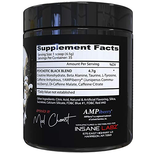 Foto 3 pulgar | Polvo Para Antes Del Entrenamiento Insane Labz Psychotic Black Edition - Venta Internacional.