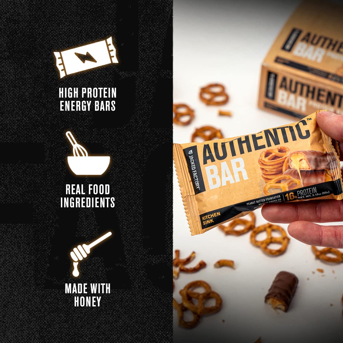 Foto 4 | Fregadero De Cocina Protein Bars Jacked Factory Authentic Bar, 12 X 16 G - Venta Internacional.