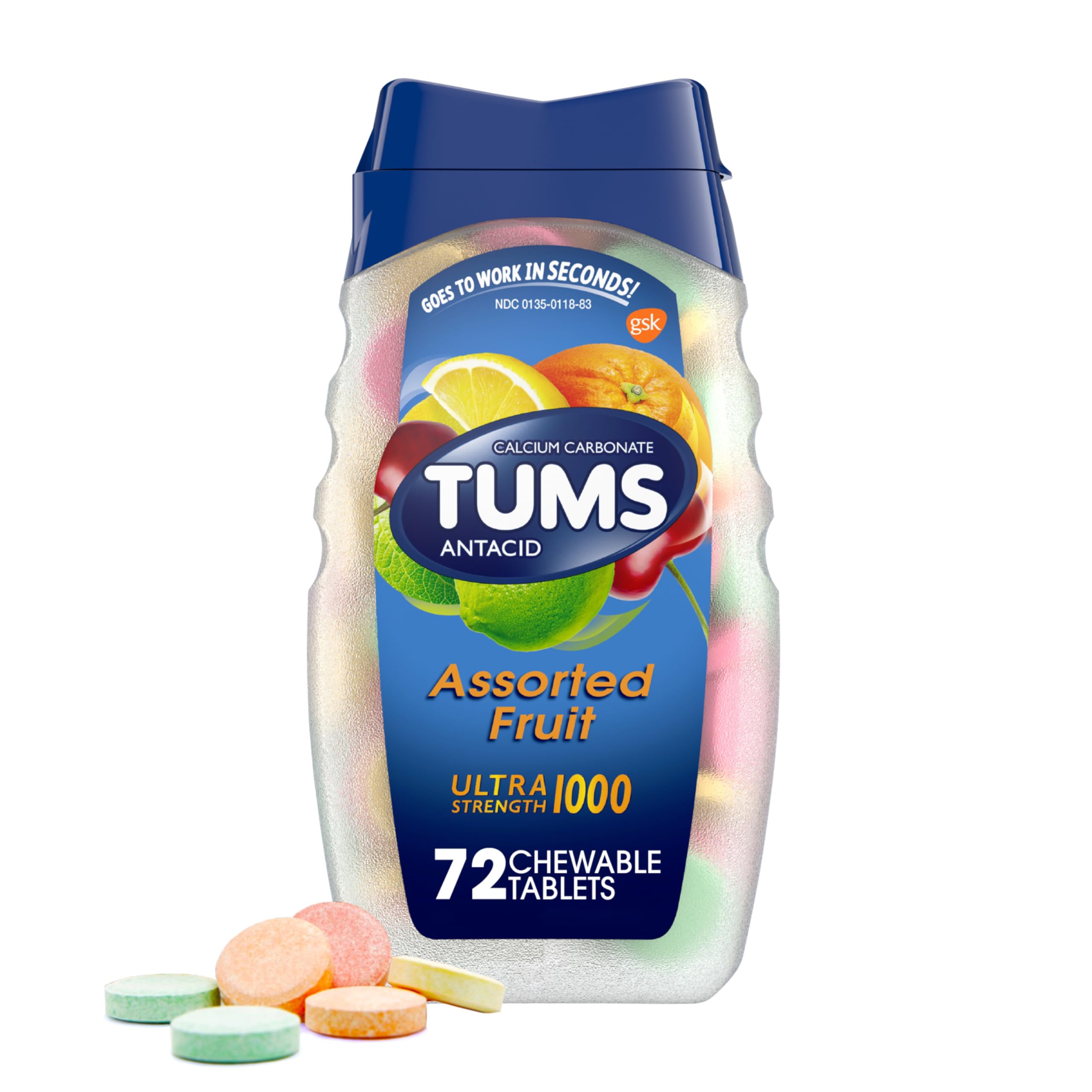 Foto 1 | Tabletas Antiácidas Tums Ultra Strength, Frutas Variadas, 72 Unidades - Venta Internacional.