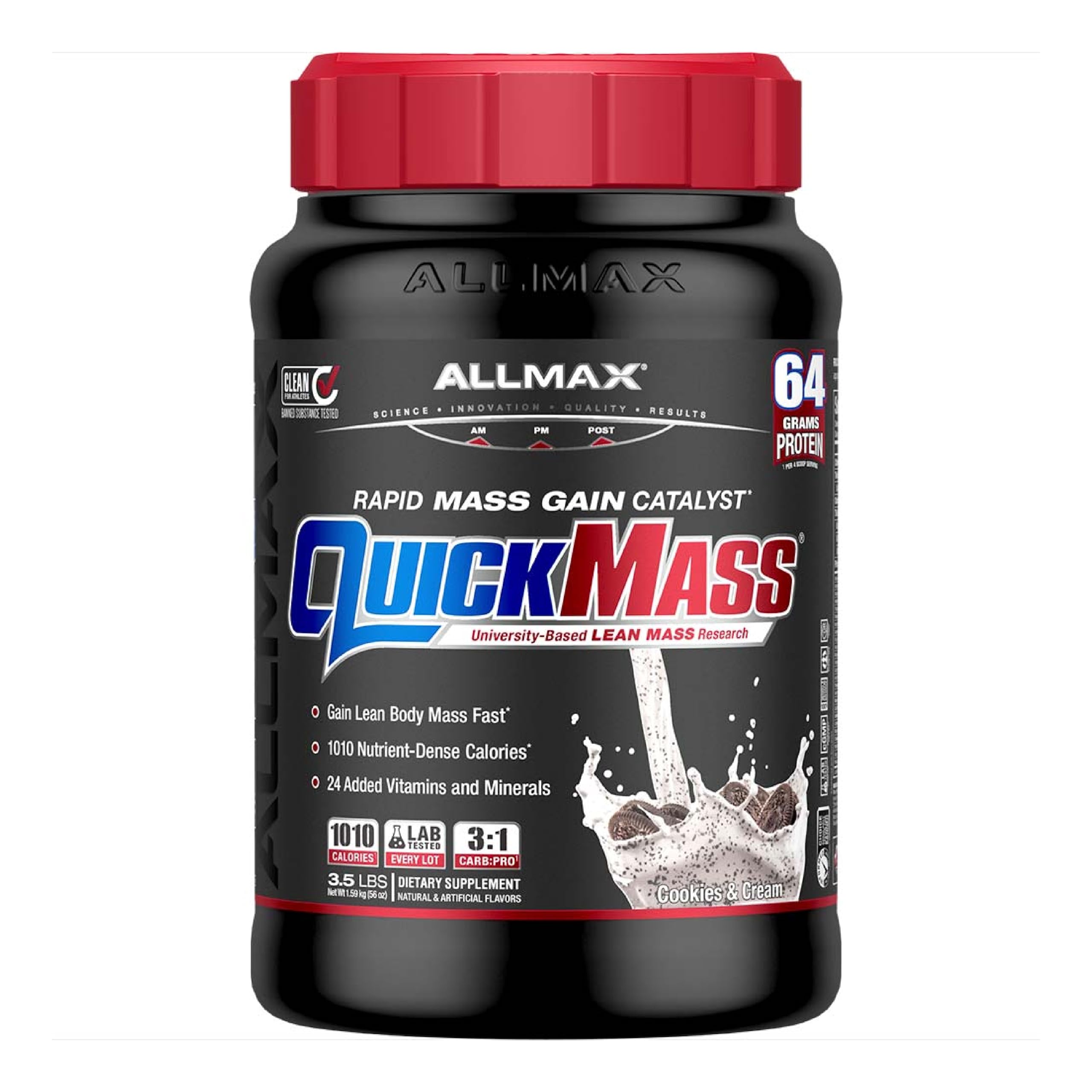 Foto 2 pulgar | Galletas Y Crema Mass Gainer Allmax Quickmass De 1,6 Kg Con 24 Dosis - Venta Internacional.