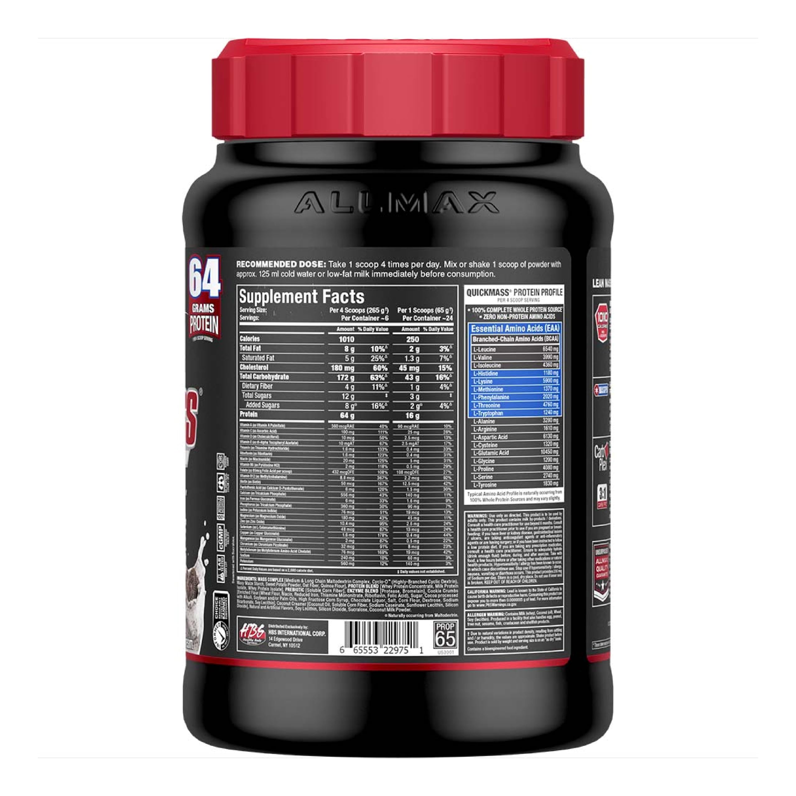 Foto 2 | Galletas Y Crema Mass Gainer Allmax Quickmass De 1,6 Kg Con 24 Dosis - Venta Internacional.