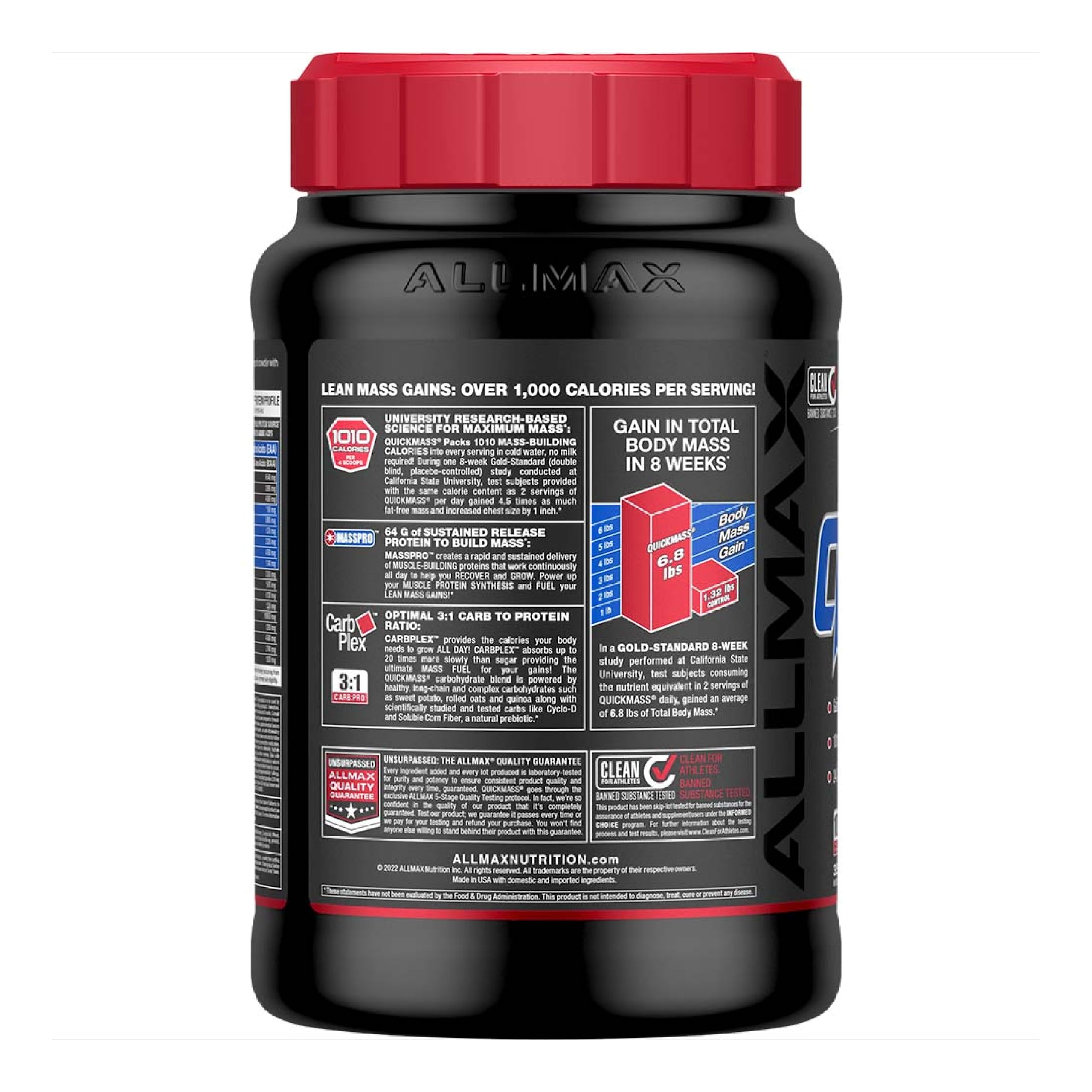 Foto 4 pulgar | Galletas Y Crema Mass Gainer Allmax Quickmass De 1,6 Kg Con 24 Dosis - Venta Internacional.