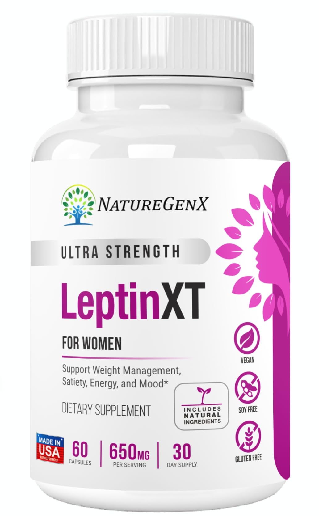 Foto 2 pulgar | Suplemento Naturegenx Leptinxt Para Bajar De Peso Para Mujeres, 60 Cápsulas - Venta Internacional.