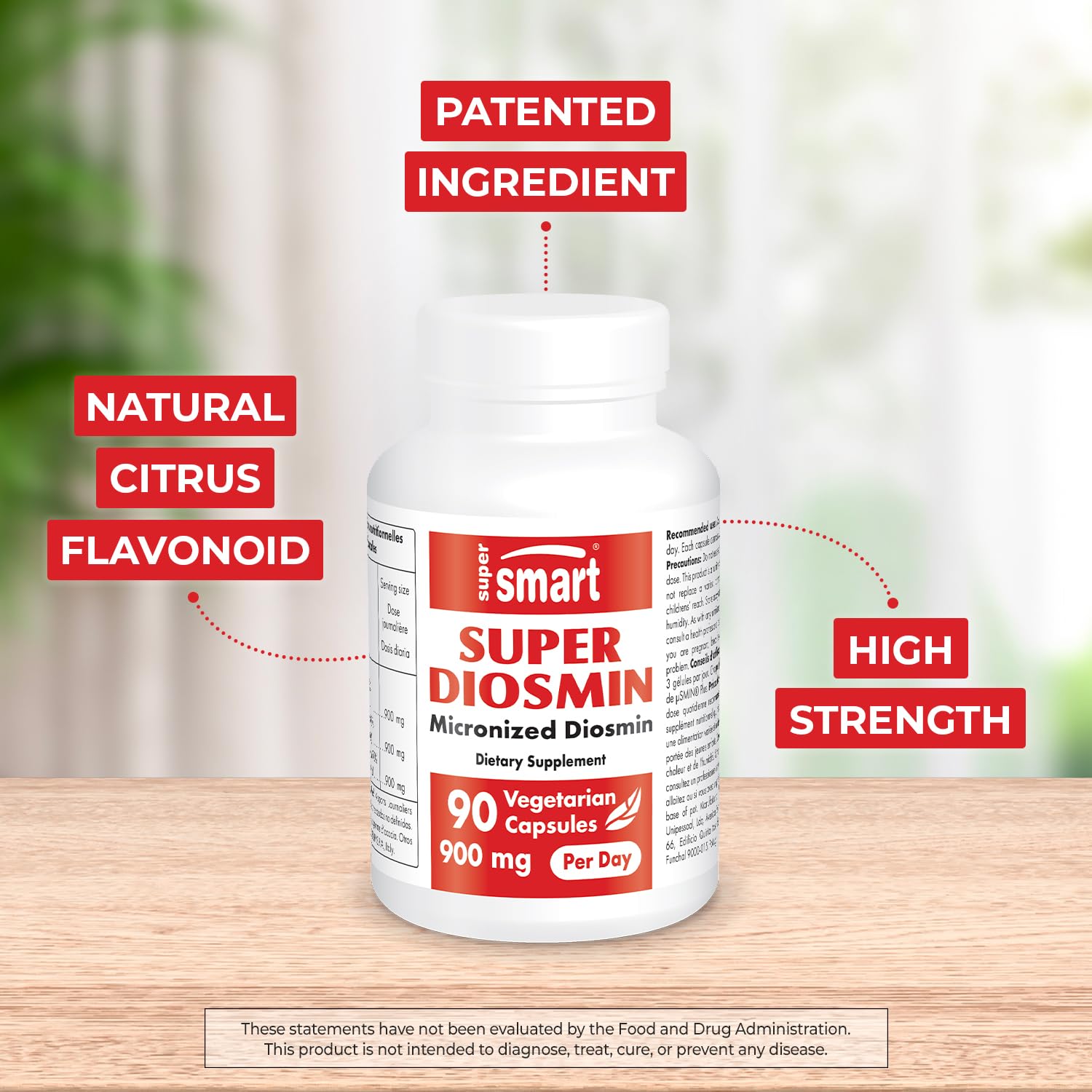 Foto 3 pulgar | Suplemento Supersmart Super Diosmin 900 Mg 90 Cápsulas - Venta Internacional.