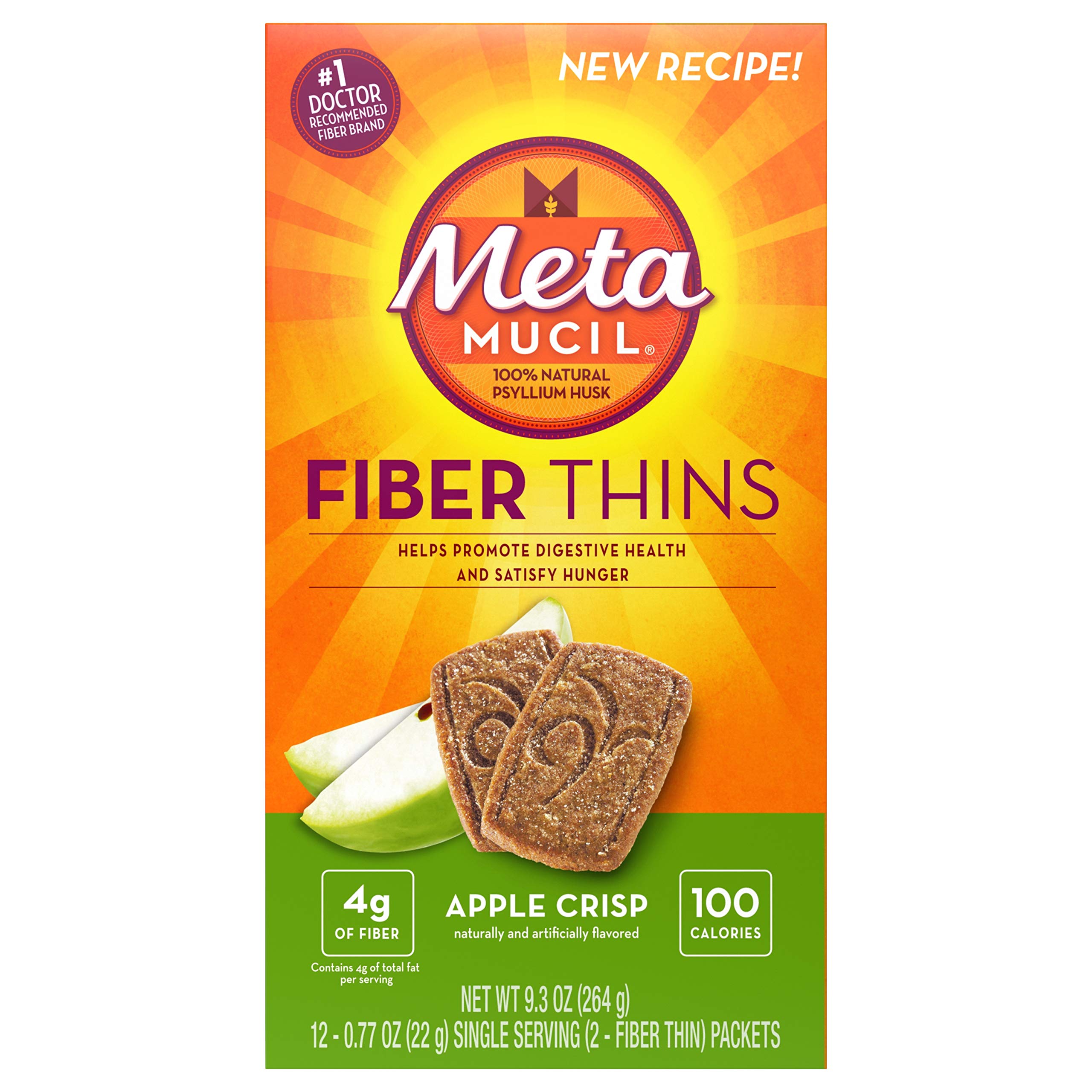 Foto 2 pulgar | Obleas De Fibra Metamucil Meta, Multicereales, Manzana Crujiente, 24 X 3 - Venta Internacional.