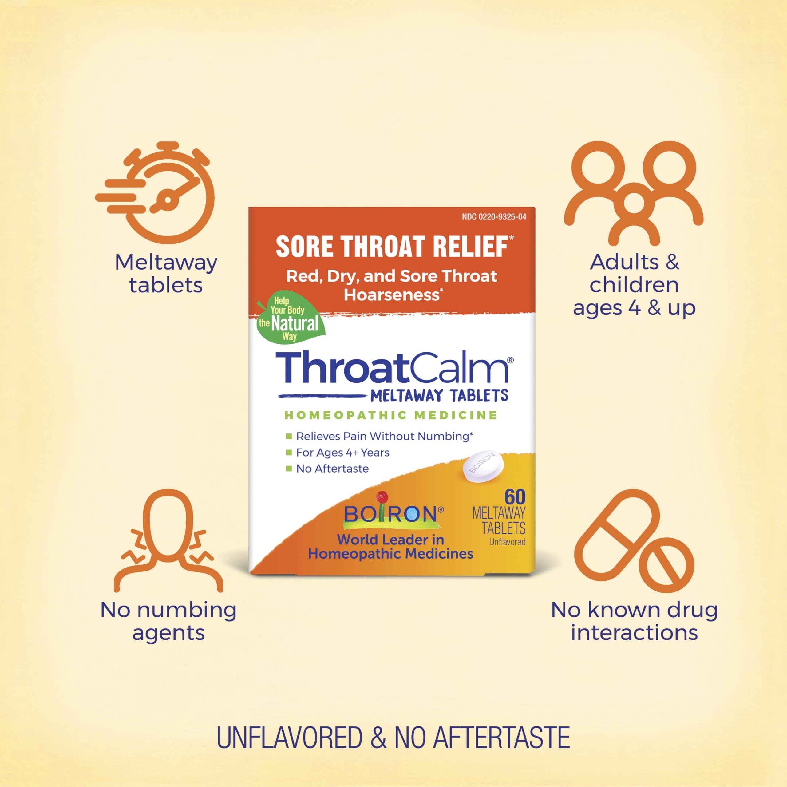Foto 4 pulgar | Tabletas Boiron Throatcalm Para Aliviar El Dolor De Garganta, 60 Unidades - Venta Internacional.
