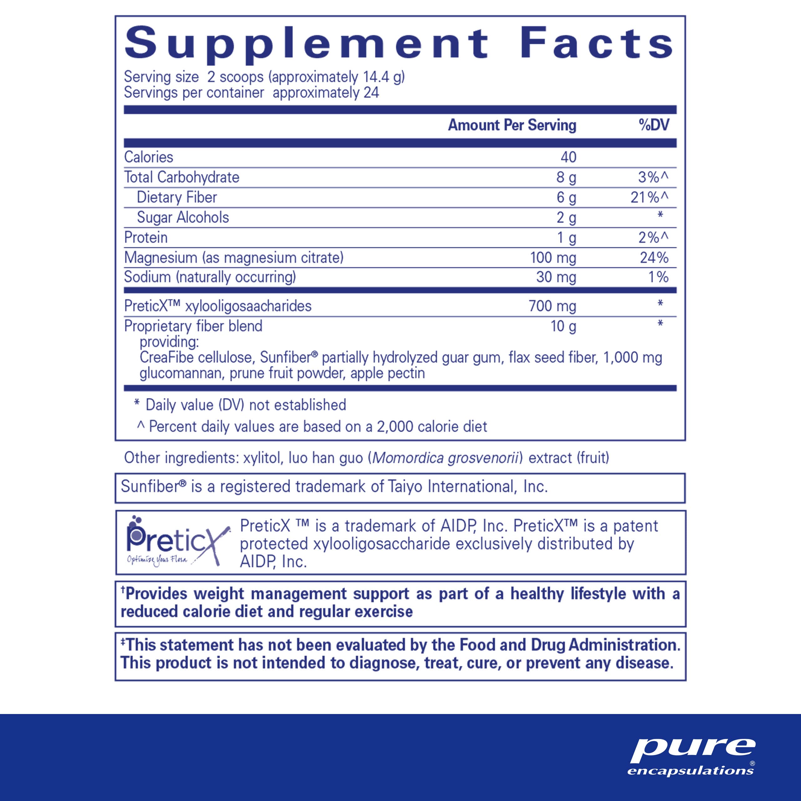 Foto 3 pulgar | Suplemento Pure Encapsulations Purelean Fiber 360 Ml - Venta Internacional.