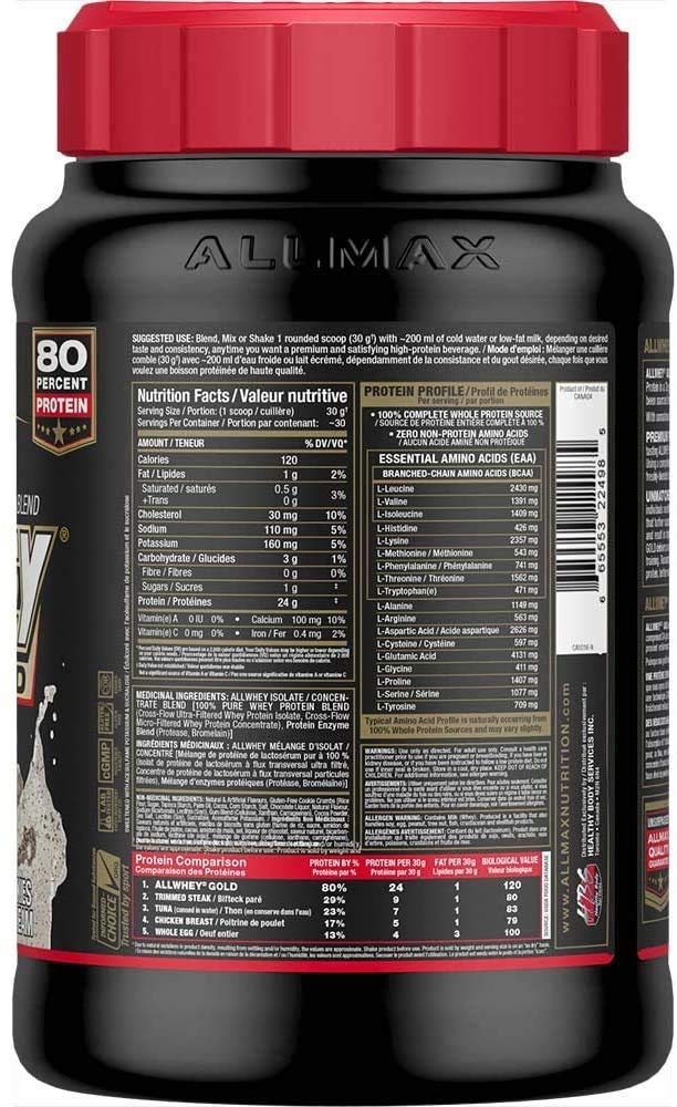 Foto 3 pulgar | Proteína En Polvo Allmax Nutrition Gold Allwhey 2 Kg - Venta Internacional.