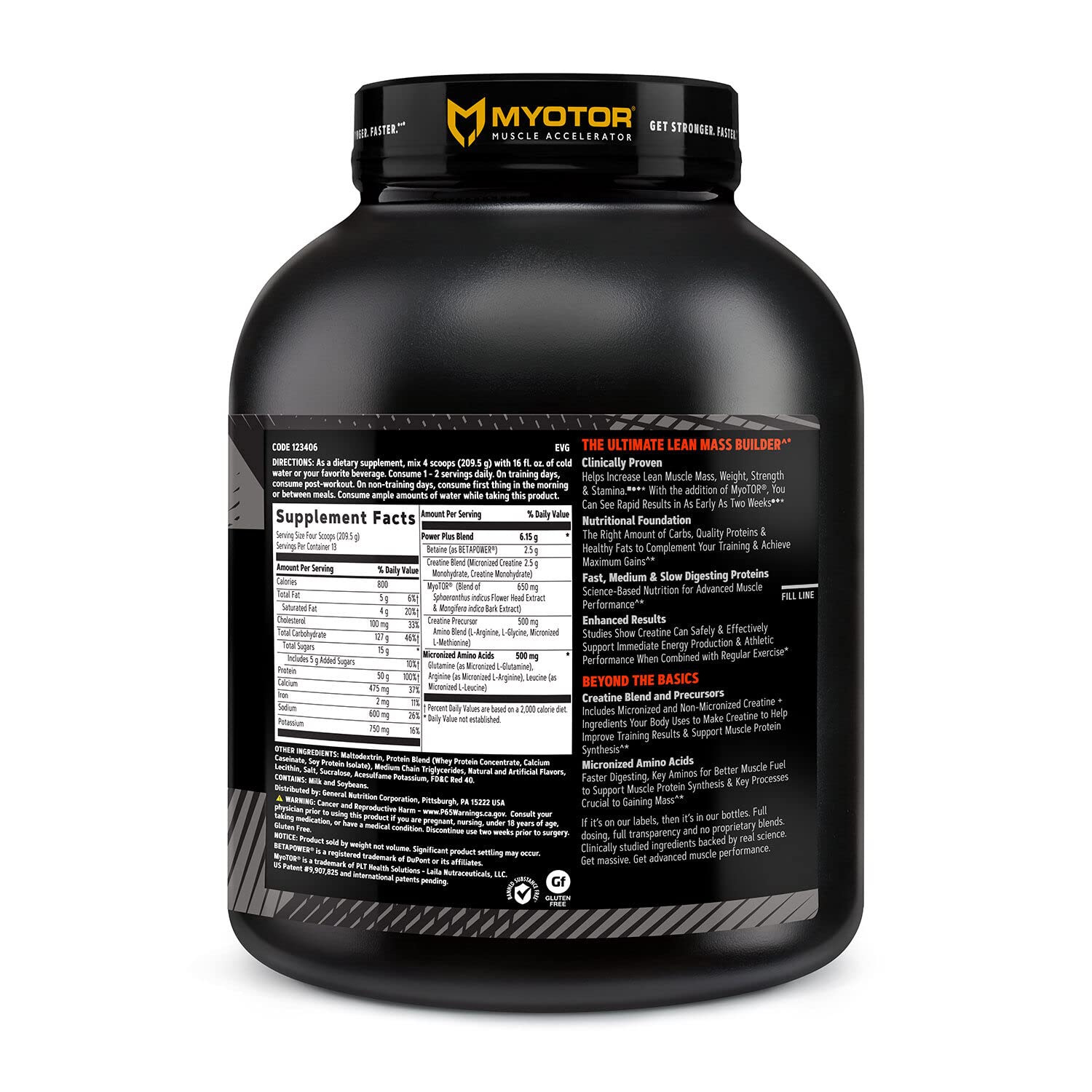 Foto 2 | Proteína En Polvo Gnc Amp Mass Xxx Con Myotor Strawberry 13 Serv - Venta Internacional.