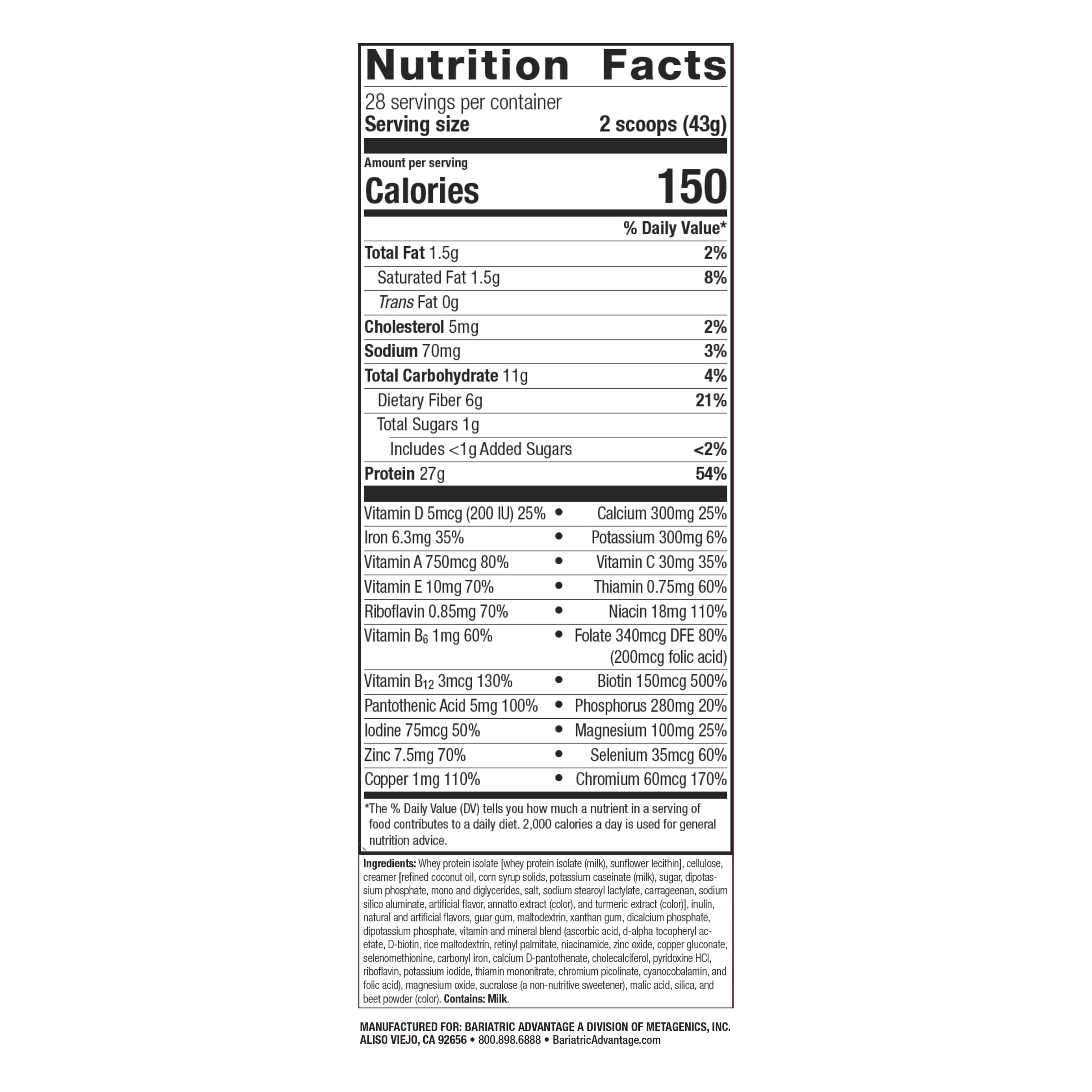 Foto 2 | Mezcla De Bebidas Sustitutivas De Comidas Bariatric Advantage Strawberry - Venta Internacional.