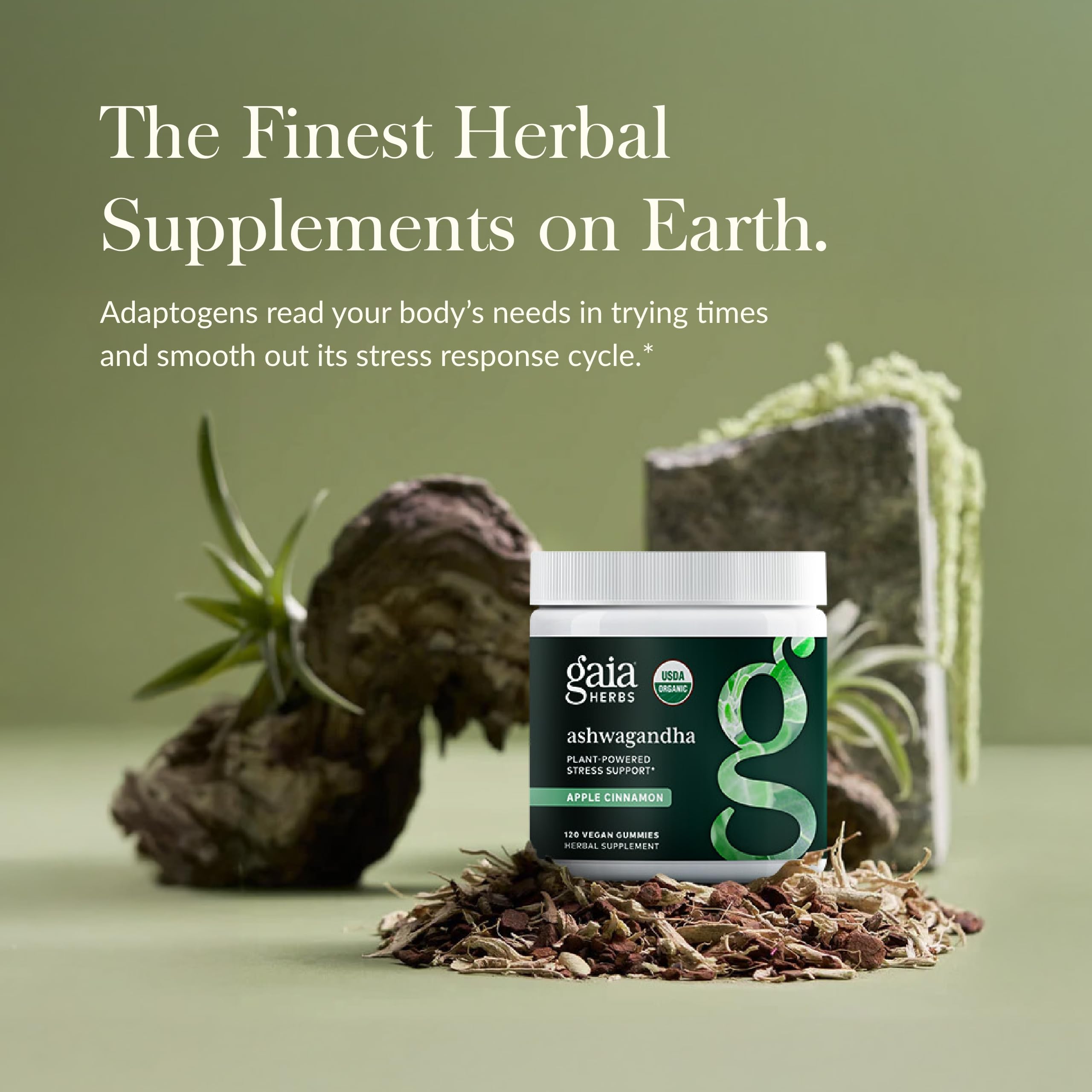 Foto 4 pulgar | Gaia Herbs Organic Ashwagandha para Aliviar el Estrés 120 Gomitas - Venta Internacional